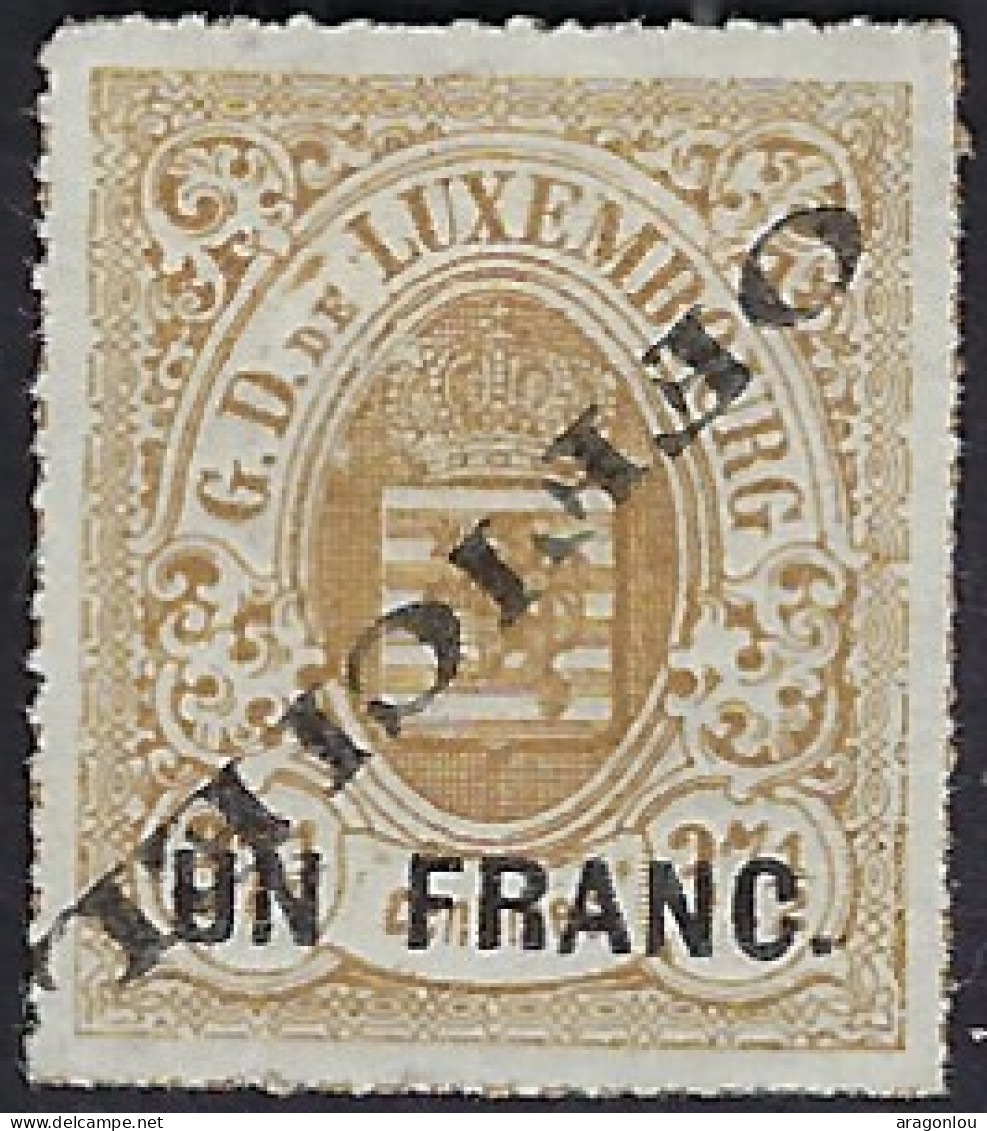 Luxembourg - Luxemburg - Timbre   1875   1F/37,5c   Officiel   Renversé   *   Michel 9   Certifié F.S.P.L.  VC. 250,- - 1859-1880 Stemmi