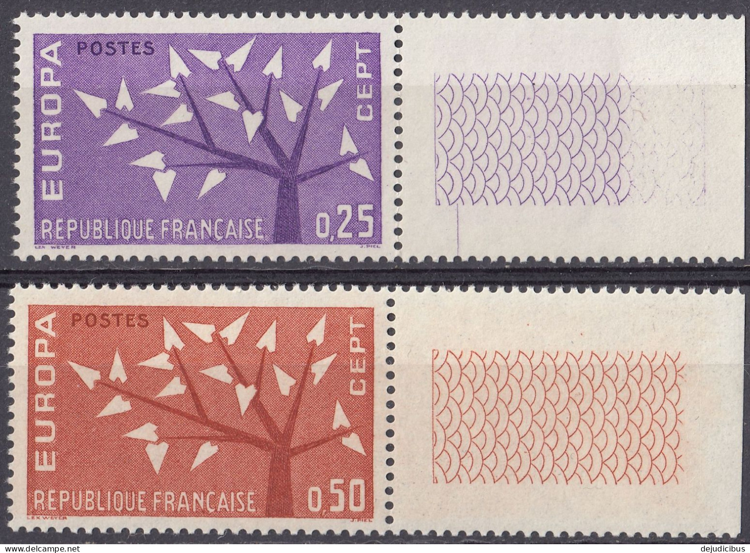 FRANCE - 1962 - Serie Completa Formata Da 2 Valori Nuovi MNH: Yvert 1358/1359 Con Margini Di Foglio. - Neufs