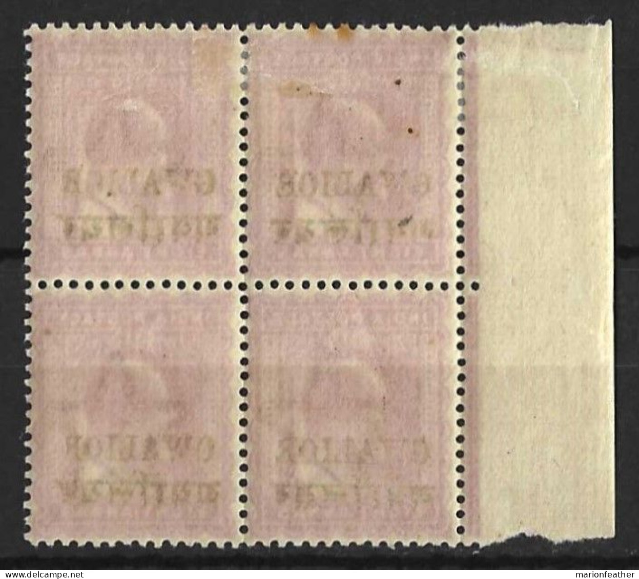 INDIA..."  GWALIOR.."...KING EDWARD VII...(1901-10..)...8a X BLOCK OF 4.......SG57A........2 X MH....2 X MNH, CREASED... - Gwalior