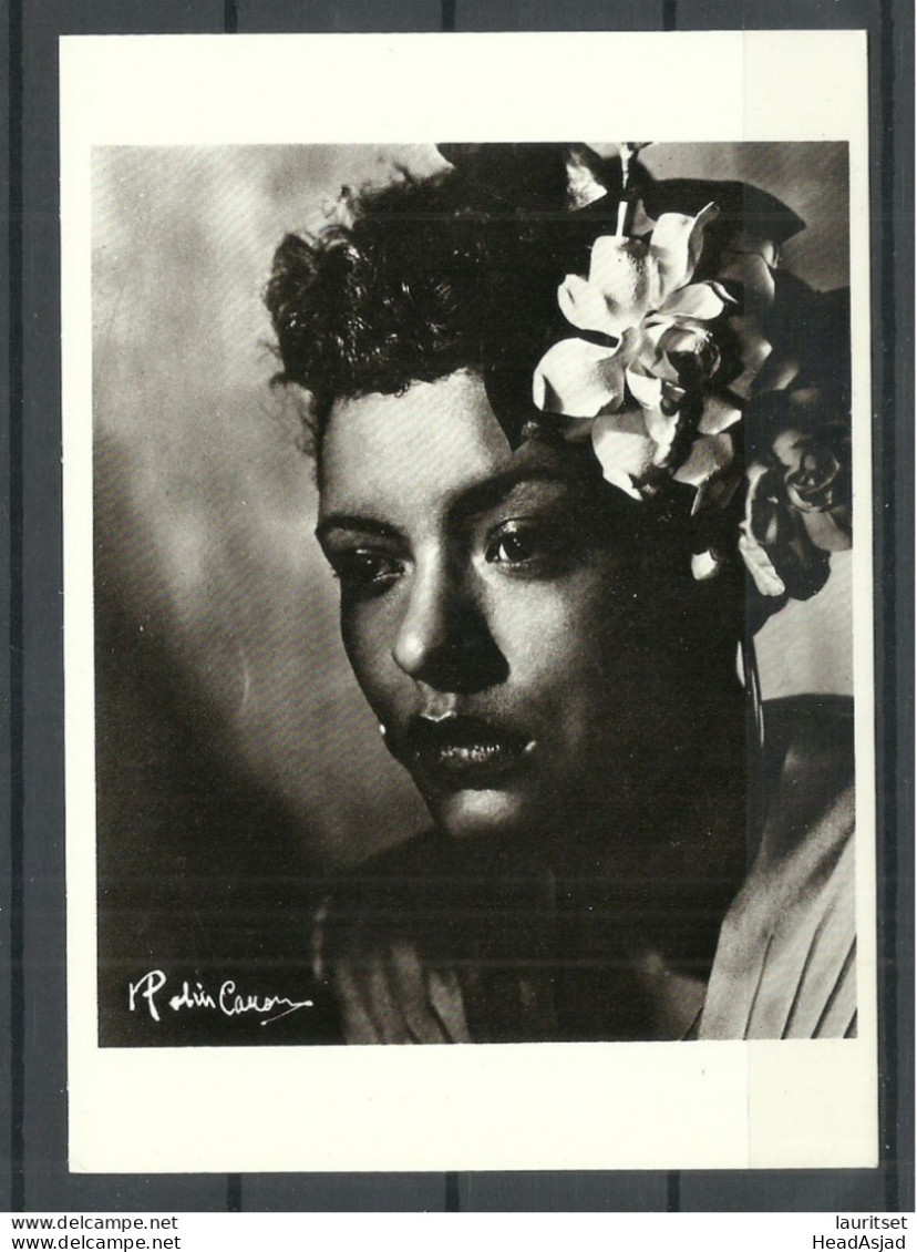 Singer Billie Holyday, Photographed 1936, Post Card Printed In USA, Unused - Singers & Musicians