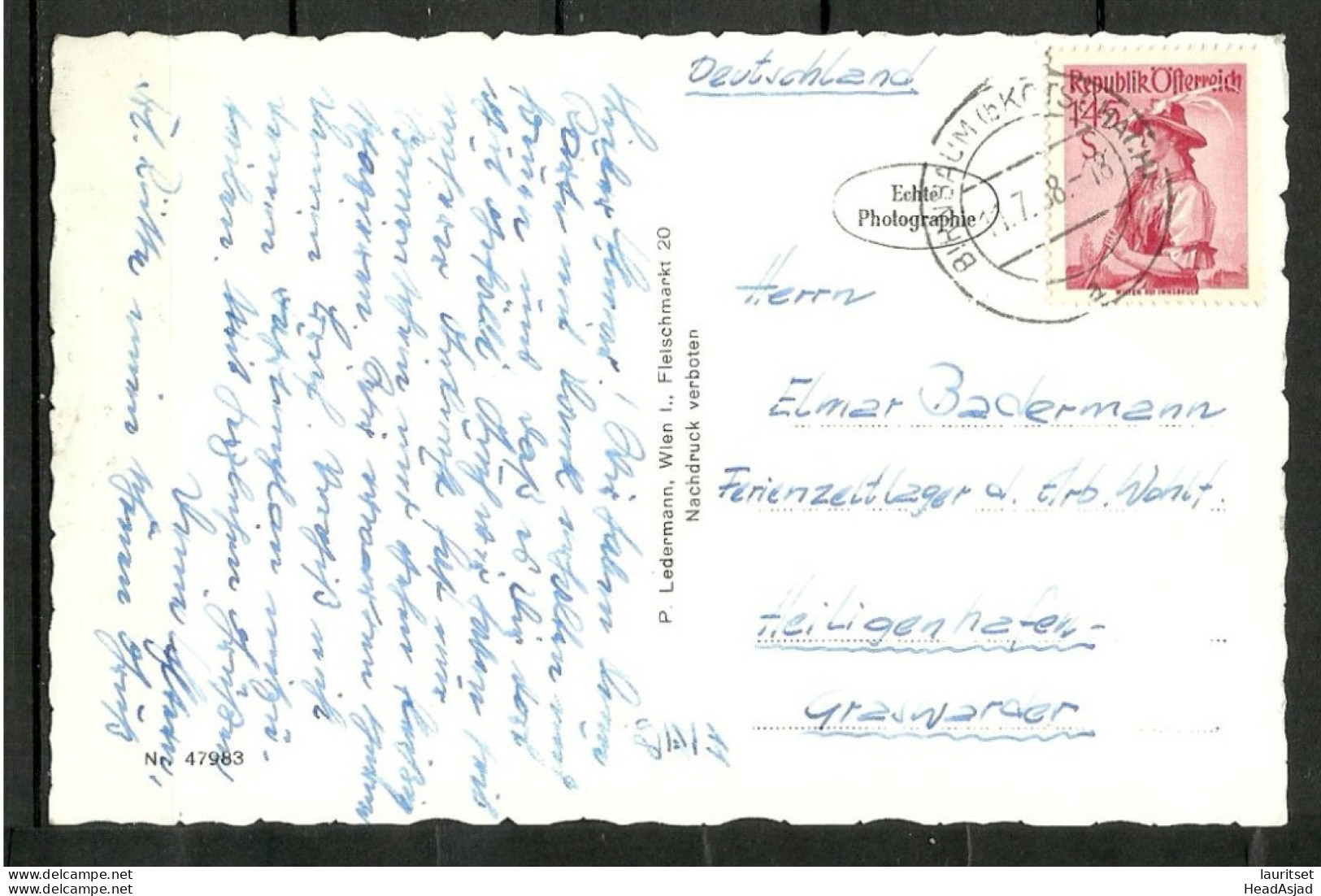 Austria Österreich Sommerfrische Birnbaum Im Lesachtal Gegen Wolayertal, Photo Post Card, Used, O 1958 - Lesachtal