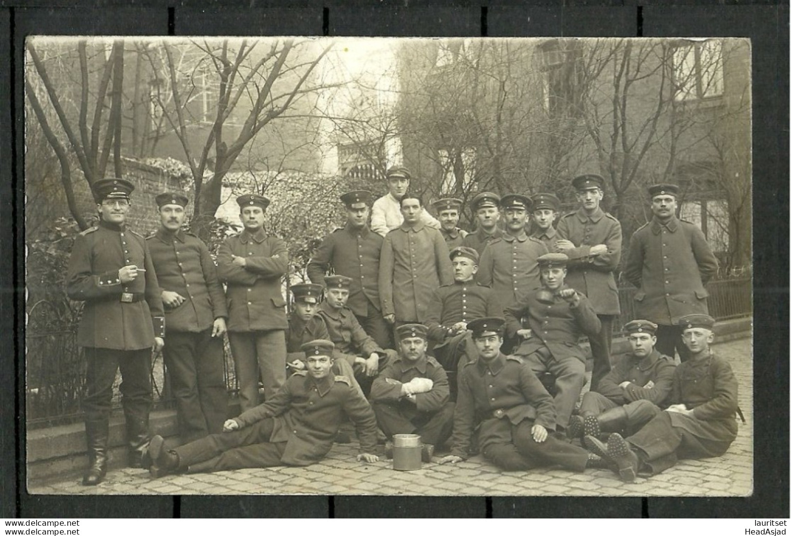 Deutschland Germany 1915 O Barmen Photopostkarte Feldpost Gruppe Soldaten Kaus Kaserne In Köln - War, Military