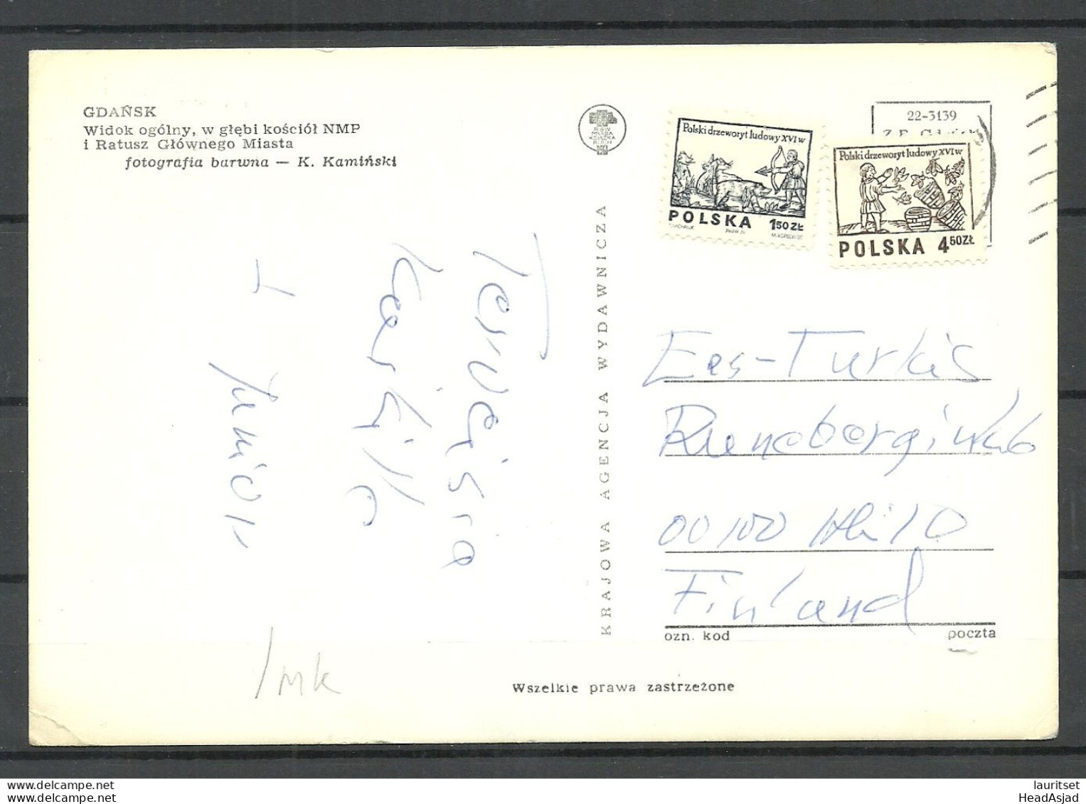 Germany Poland Danzig GDAŃSK Photo Card, Used, Sent To Finland - Polen