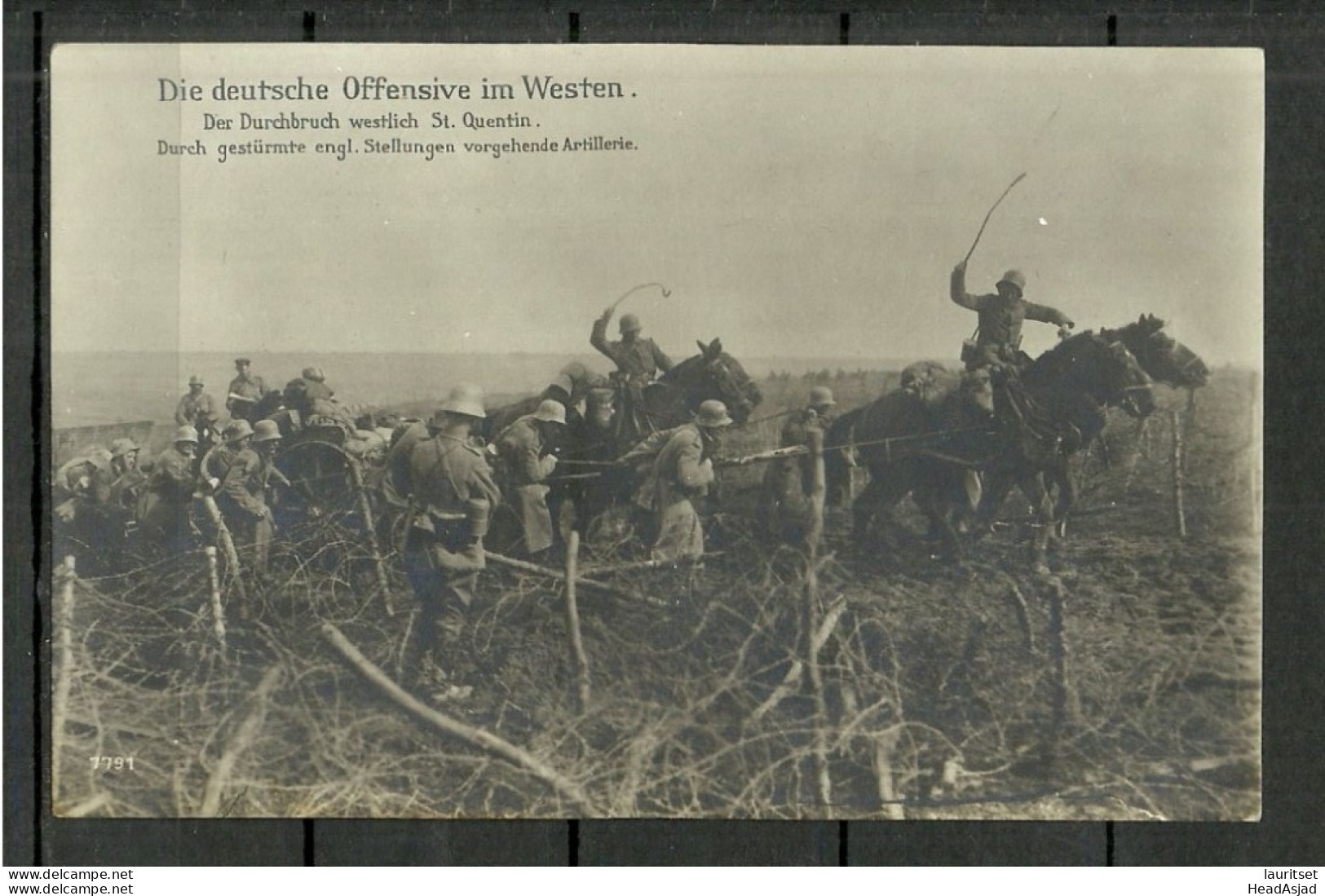 Germany Deutschland WWI Die Deutsche Offensive Im Westen Durchbruch St. Quentin Photokarte, Unused Military War Army - War 1914-18
