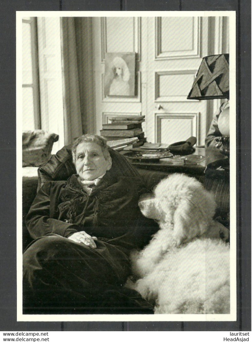 1979 Photo Post Card Novellist Writer Collector Gertrude Stein Dog Puddel (photo Paris 1946), Unused, Printed In USA - Famous Ladies