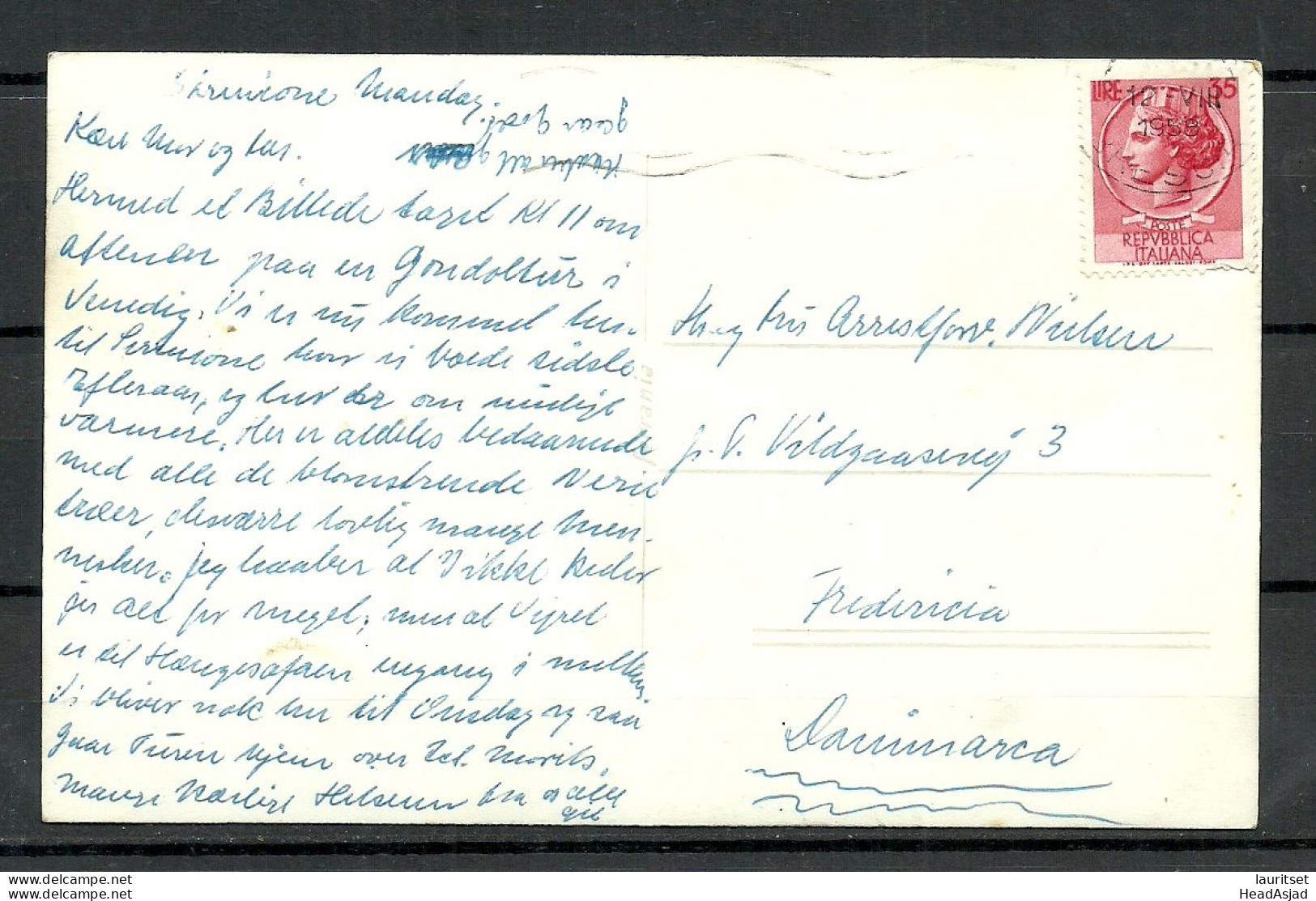 ITALY Italia Tourists In Canoe Kanu Venezia ? Photo Post Cards, Sent To Denmark 1959 - Other & Unclassified