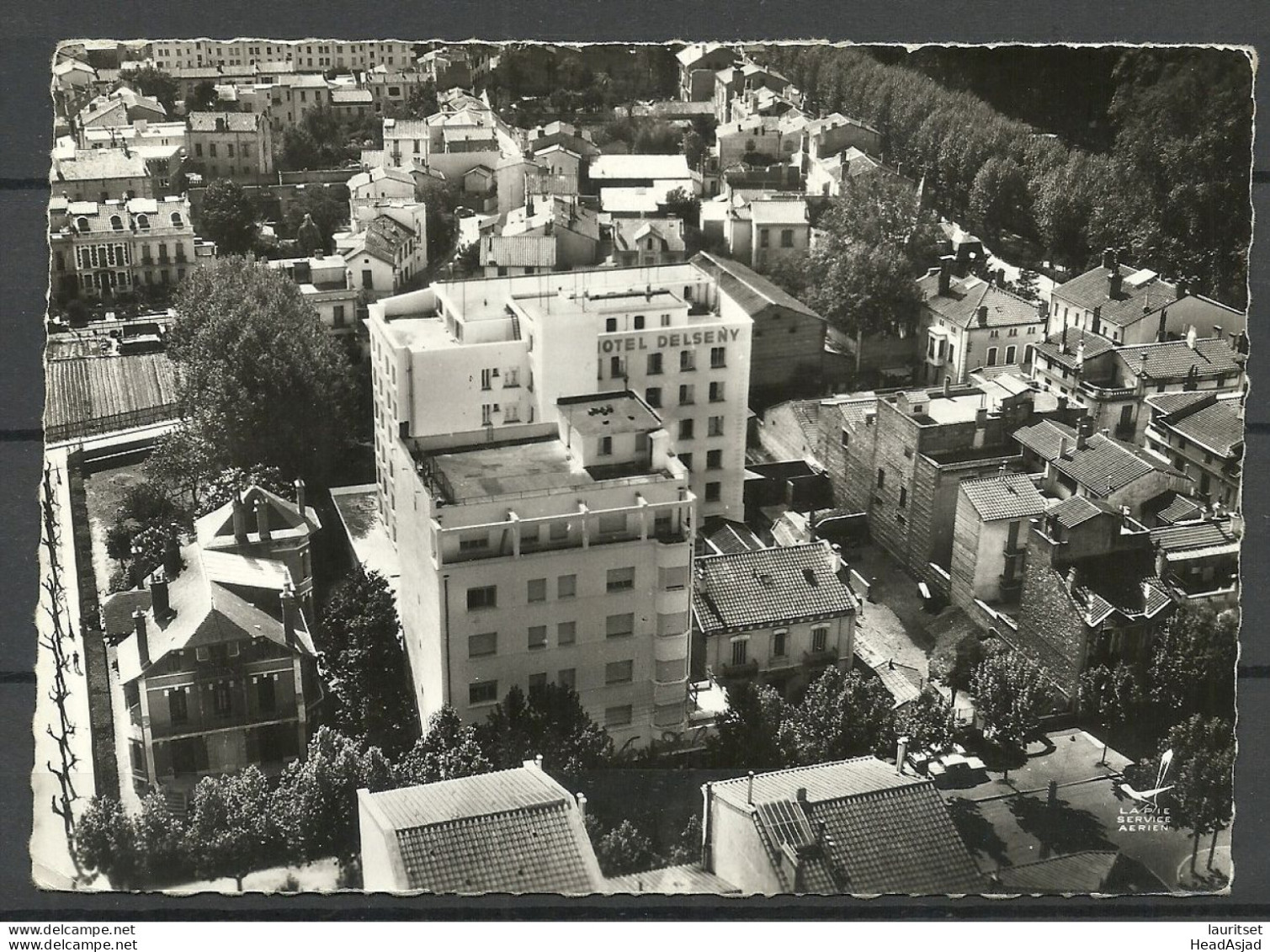 FRANCE O 1960 Aero Photo Perpignan - Palace Hotel Delseny, Used, Sent To Denmark Vie Aerienne Nice Stamps OG Rome 1960 - Perpignan