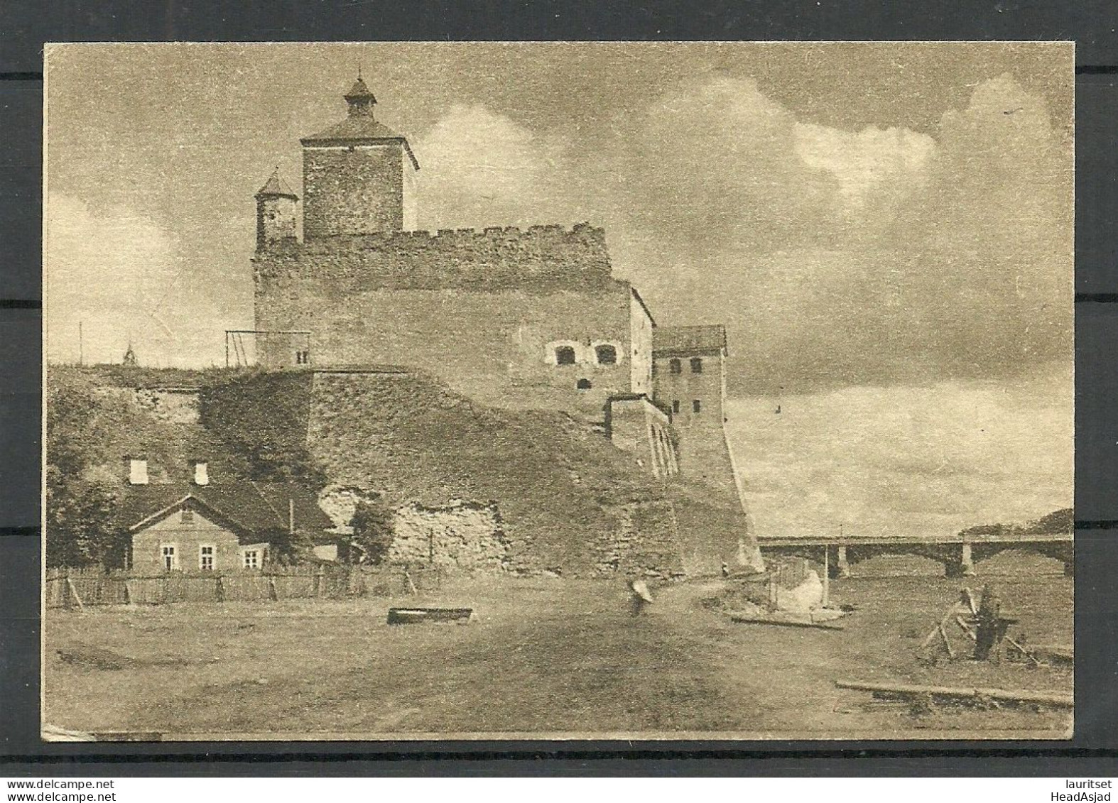 ESTONIA Estland 1945 NARVA Castle Photo Post Card, Unused Only 2000 Printed! - Estonia