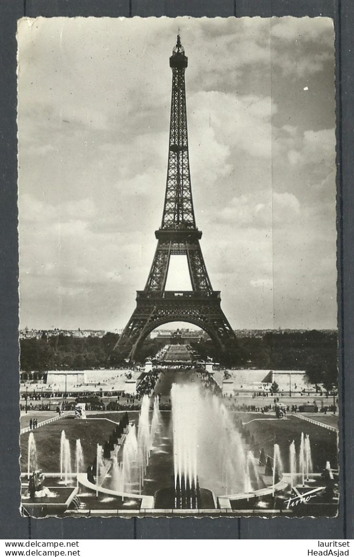 Photo Post Card Paris La Tour Eiffel Eiffelturm, Sent To Denmark 1947 Edition Speciale + Vignette Souv. D La Tour Eiffel - Tour Eiffel