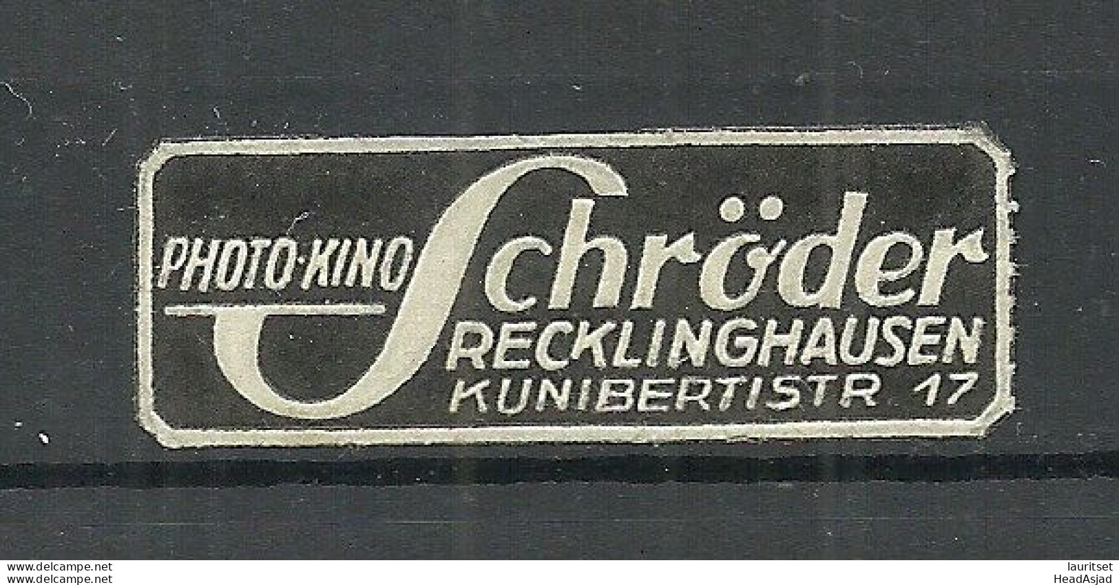 Deutschland Germany Photo Kino Schröder Recklinghausen Reklamemarke Siegelmarke Seal - Altri & Non Classificati