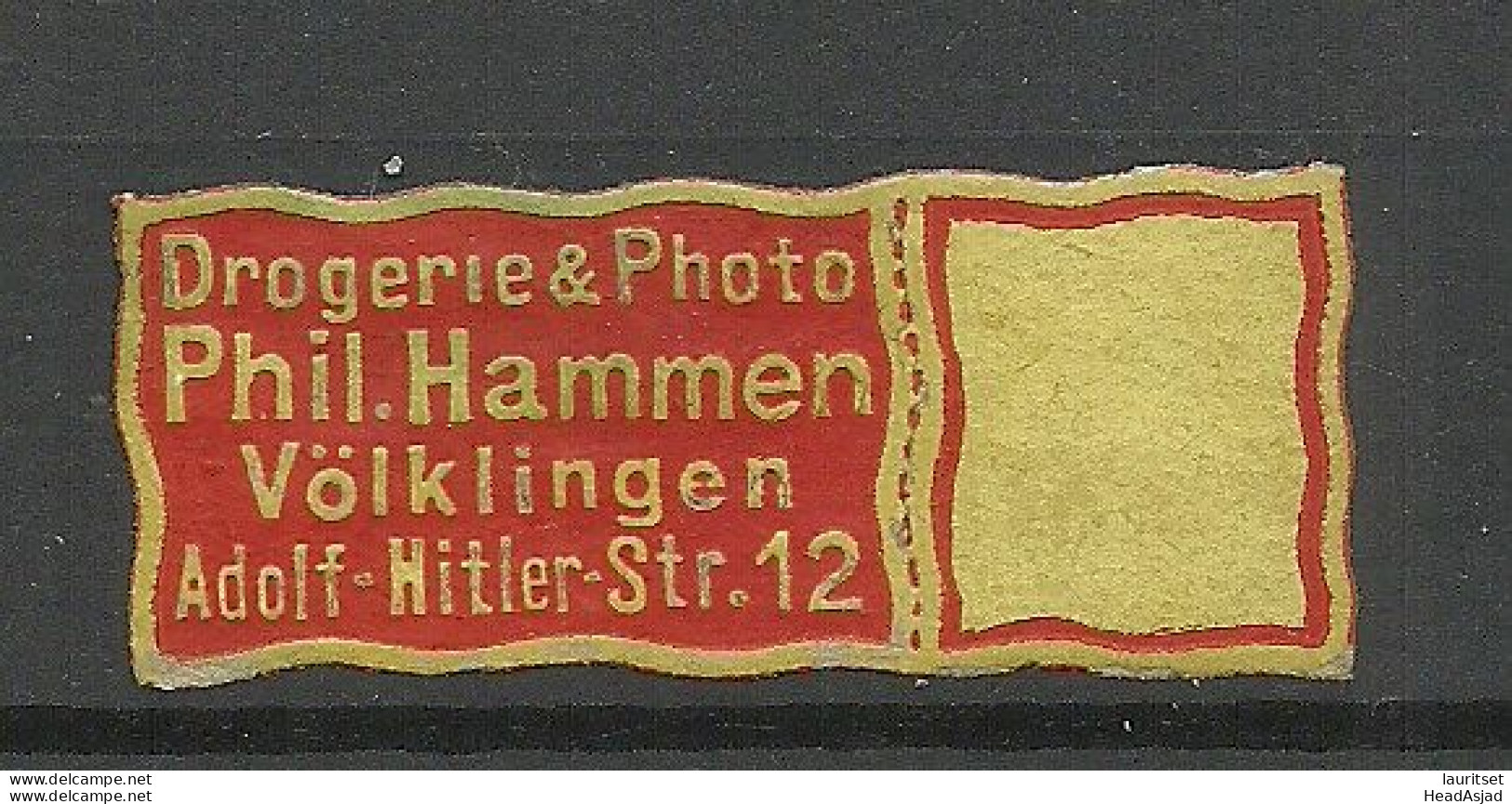 Deutschland Germany Drogerie & Photo Phil. Hammen Völklingen Reklamemarke Advertising Stamp Siegelmarke Seal - Vignetten (Erinnophilie)