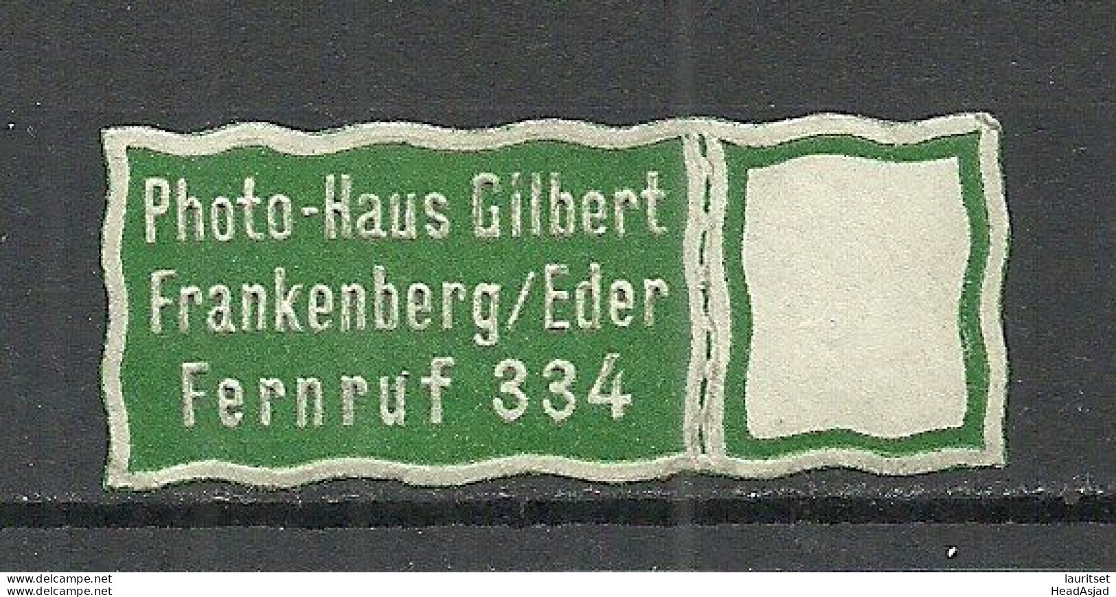 Deutschland Germany Photo-Haus Gilbert Frankenberg Eder Reklamemarke Advertising Stamp Siegelmarke Seal - Sonstige & Ohne Zuordnung