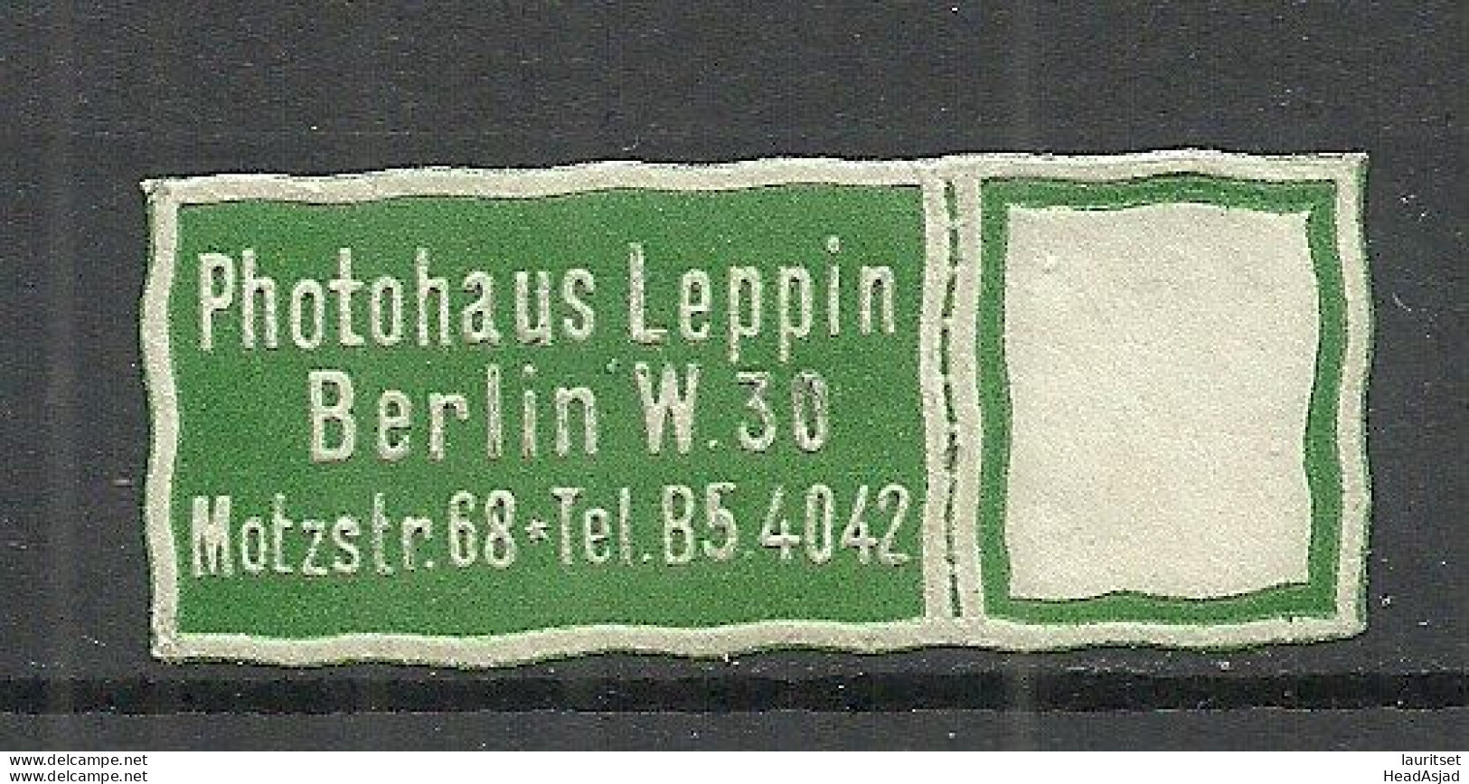 Deutschland Germany Photohaus Leppin Berlin Reklamemarke Advertising Stamp Siegelmarke Seal - Otros & Sin Clasificación