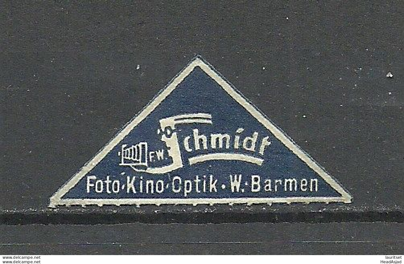 Deutschland Germany Schmidt Photo Kino Optik Barmen Reklamemarke Advertising Stamp MNH - Photographie