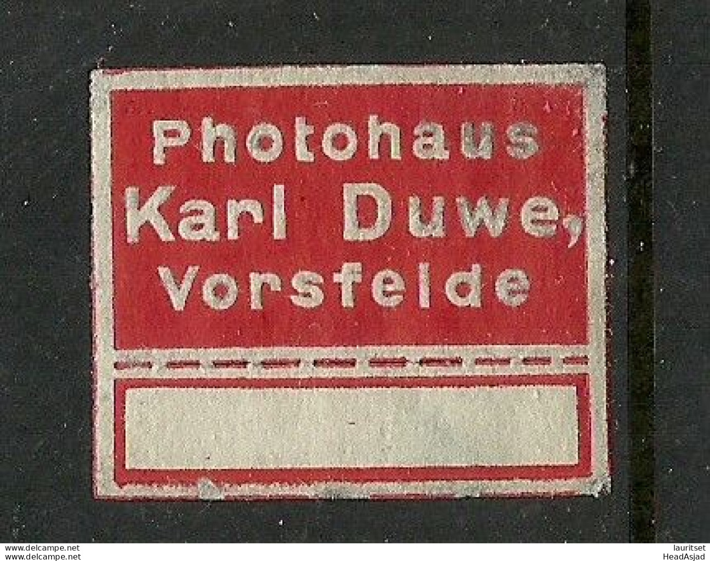 Deutschland Germany Photohaus Karl Duwe Vorsfelde Reklamemarke Advertising Stamp Siegelmarke Seal - Other & Unclassified