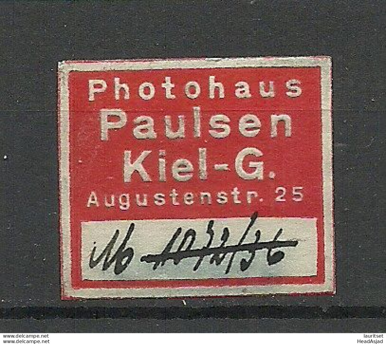 Deutschland Germany Photohaus Paulsen In Kiel Reklamemarke Advertising Stamp Siegelmarke - Sonstige & Ohne Zuordnung