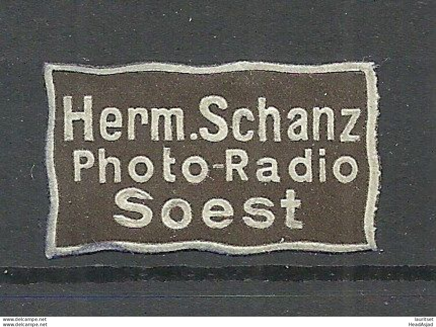 Deutschland Germany Hern. Schanz Photo-Radio Soest Reklamemarke Advertising Stamp Siegelmarke - Andere & Zonder Classificatie