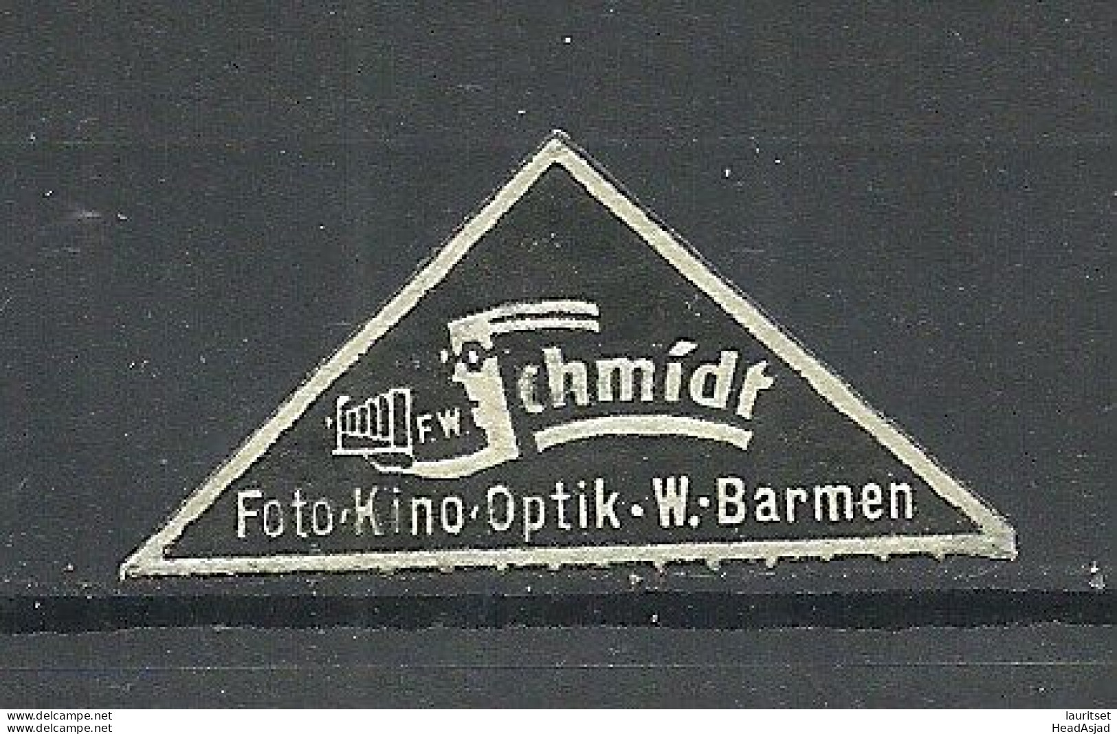 Deutschland Germany Schmidt Photo Kino Optik Barmen Reklamemarke Advertising Stamp MNH - Photographie