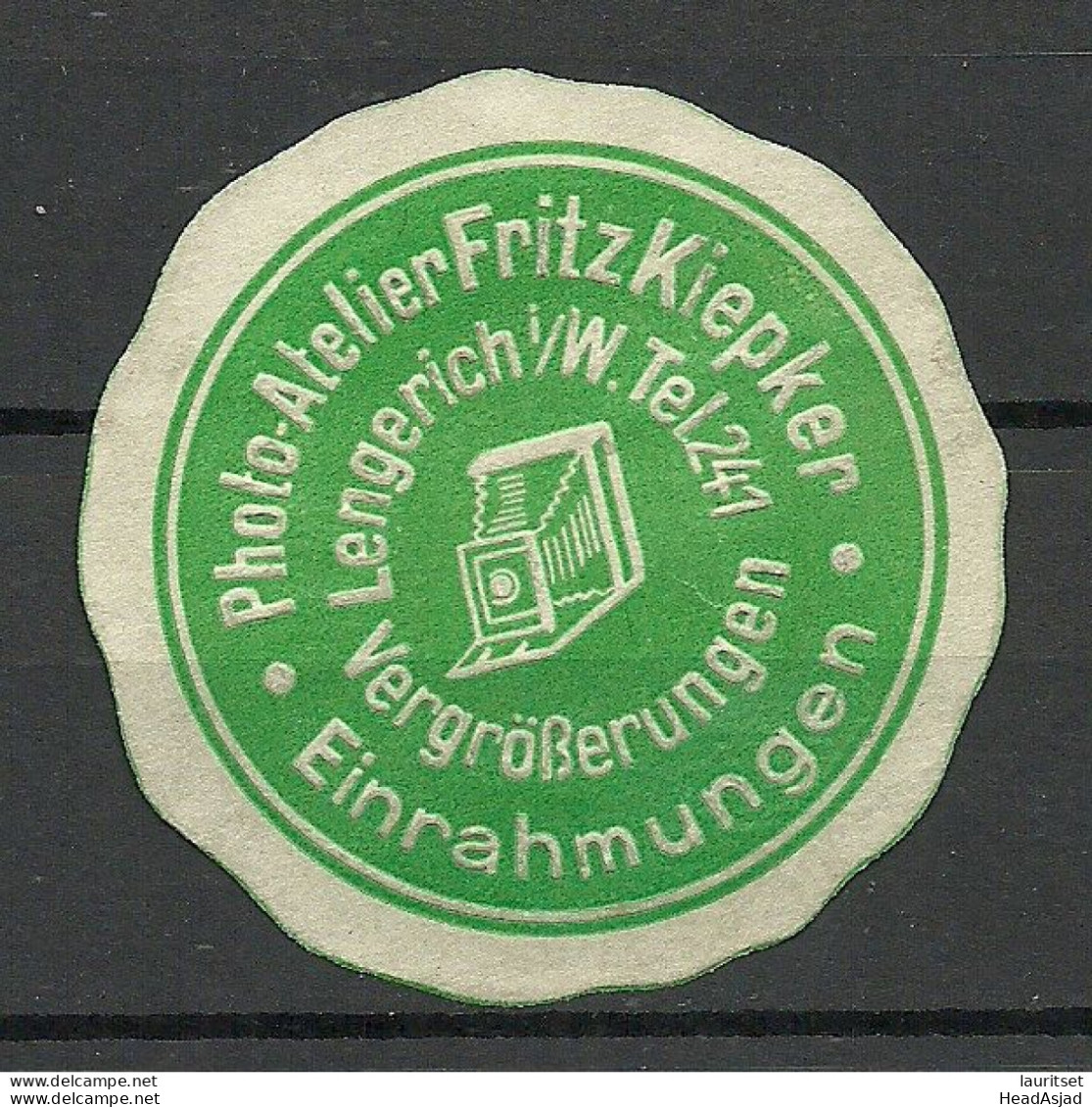 Deutschland Germany Photo-Atelier Fritz Kiepker Lengerich Reklamemarke Advertising Stamp Siegelmarke (*) - Photographie