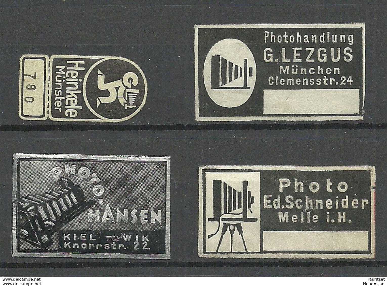 Deutschland Germany Thema Photographie Photo Kino Optik - 4 Reklamemarken Advertising Stamps - Fotografie