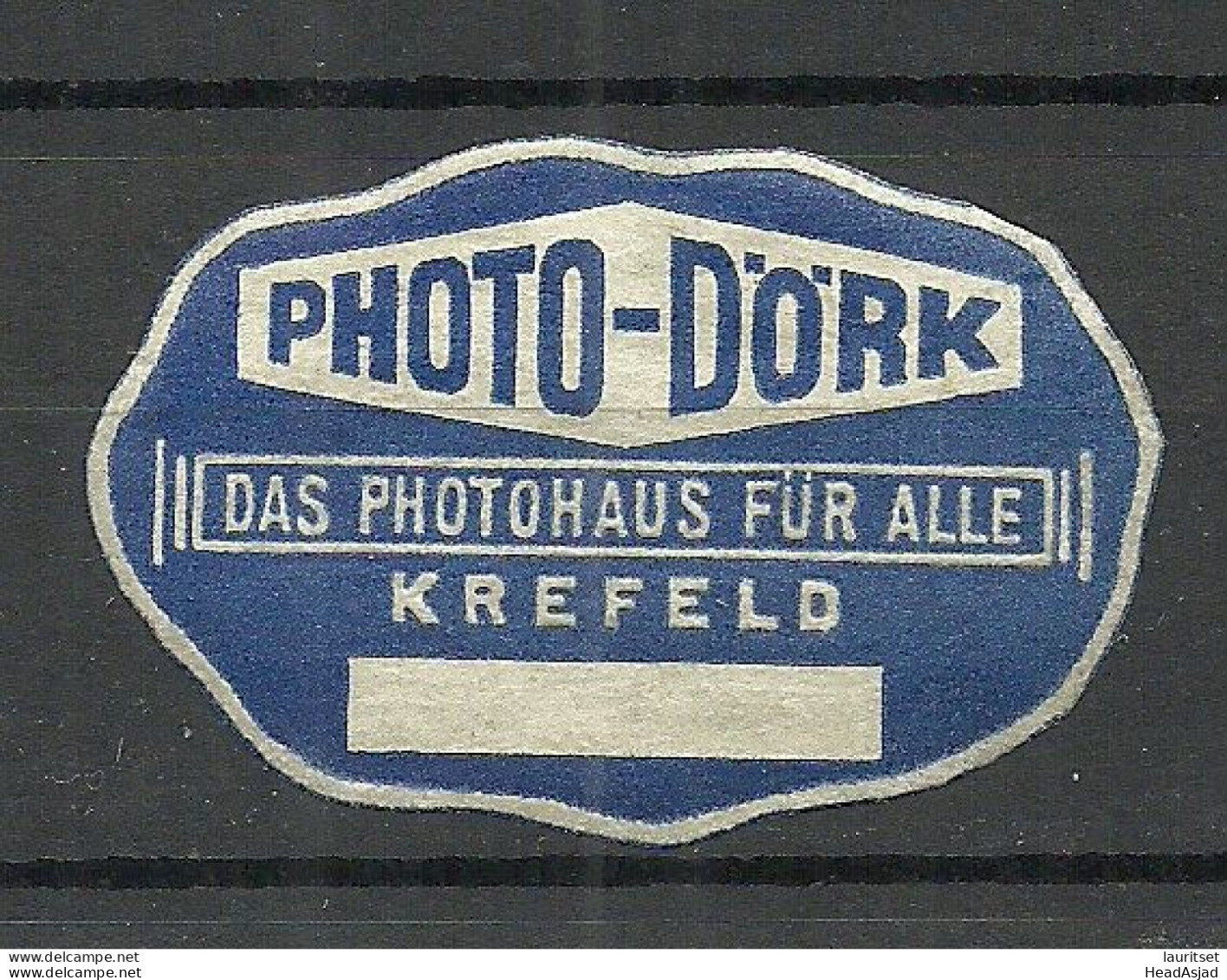 GERMANY Deutschland Ca 1915 Photo-Dörk Photohaus In Krefeld Advertising Poster Stamp Siegelmarke MNH - Sonstige & Ohne Zuordnung