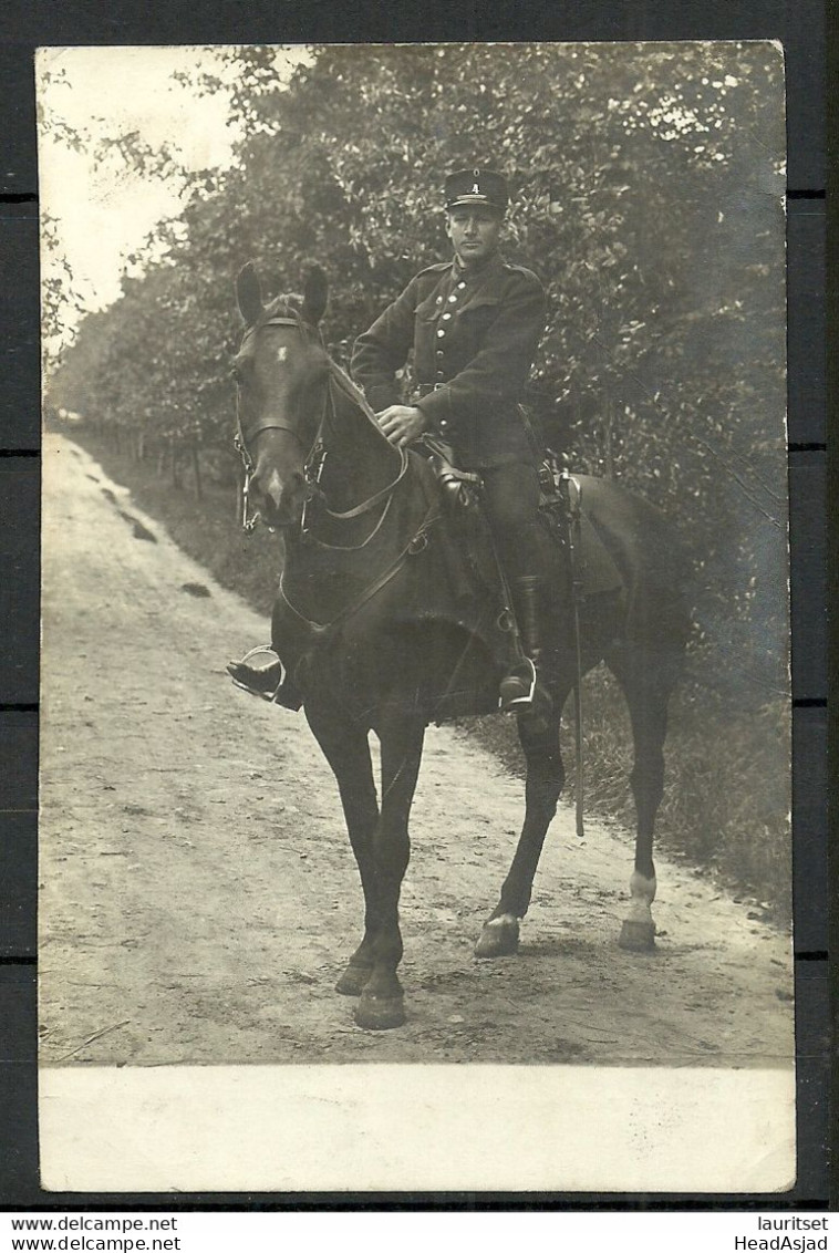 Old Photograph Military Horse Reiter Man In Uniform - War, Military