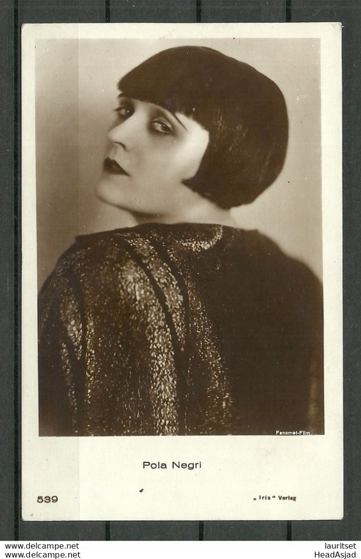 Photo Post Card Ca 1925 Actress POLA NEGRI Iris Verlag Unused - Actors