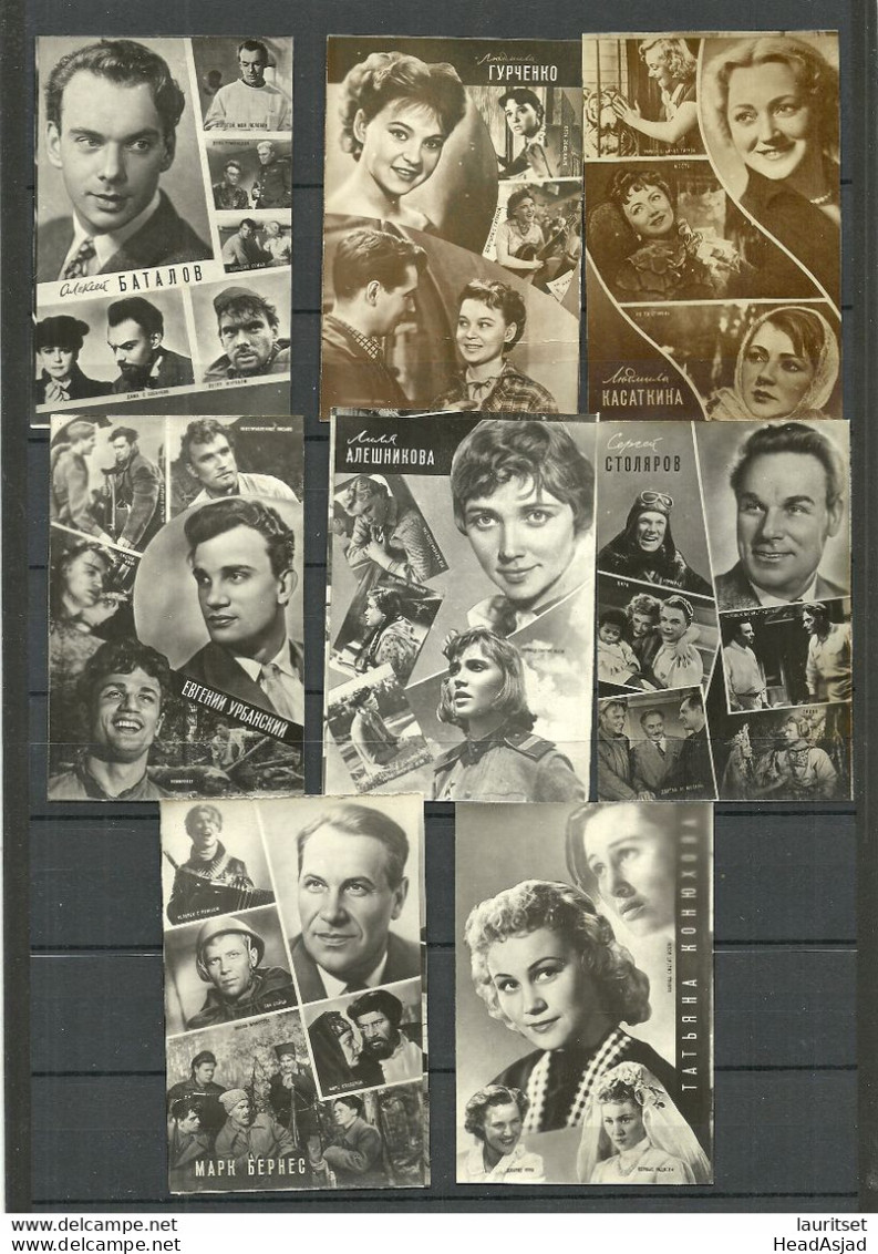 Russia Soviet Union 1960ies - Set Of 8 Photographs Movie Stars Actors Kino Schauspieler In Original Folder - Actors