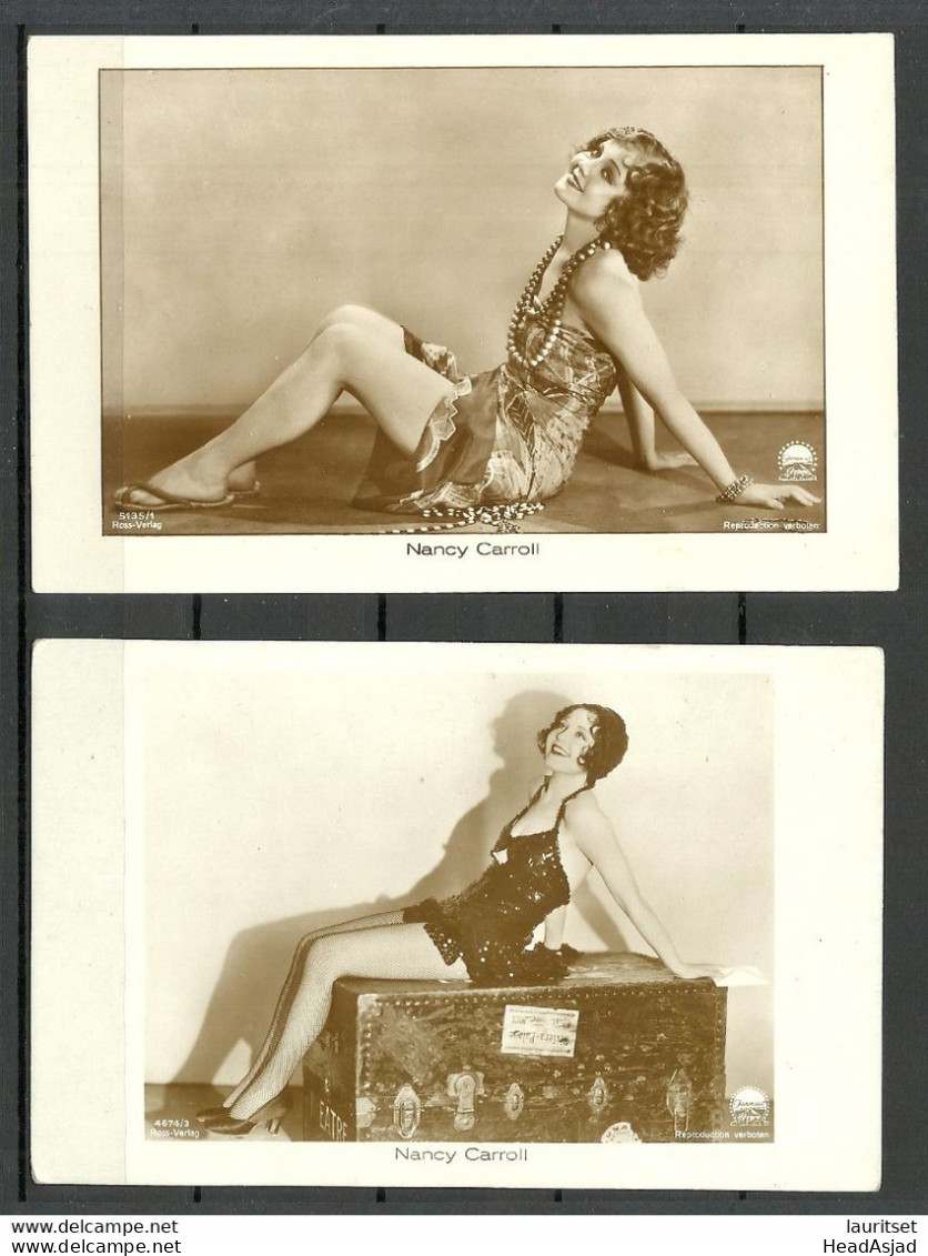 2 Photo Post Cards Ca 1920 Actress Nancy Carroll Unused - Actors