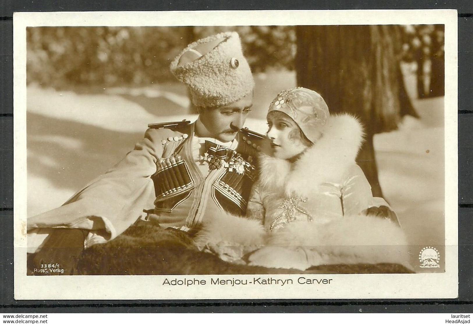 Photo Post Card Ca 1920 Actor Adolphe Menjou & Actress Kathryn Carver Unused - Acteurs