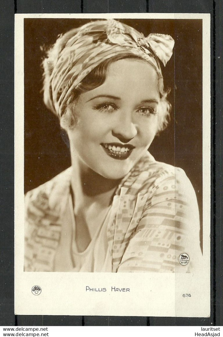 Photo Post Card Ca 1920 Actress Phillis Haver Unused - Actors