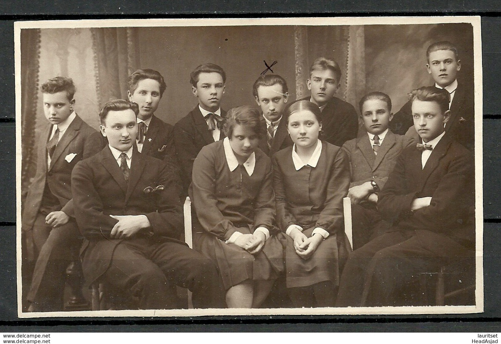 ESTLAND Estonia Ca 1920 Herman Kurnik School Class Photo Tõrva Gymnasium - Estland
