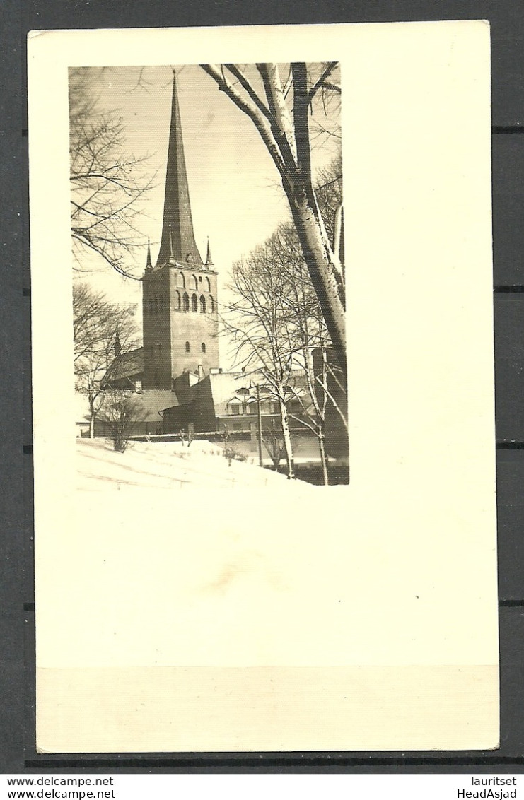 Estland Estonia Ca 1920 Church Kirche Oleviste Tallinn Photo Post Card Michel 114 As Single - Estonie