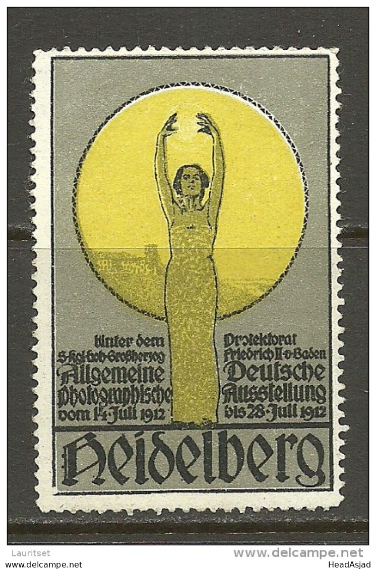 Reklamemarke 1912 Allgemeine Deutsche Photographische Ausstellung Heidelberg - Erinnophilie