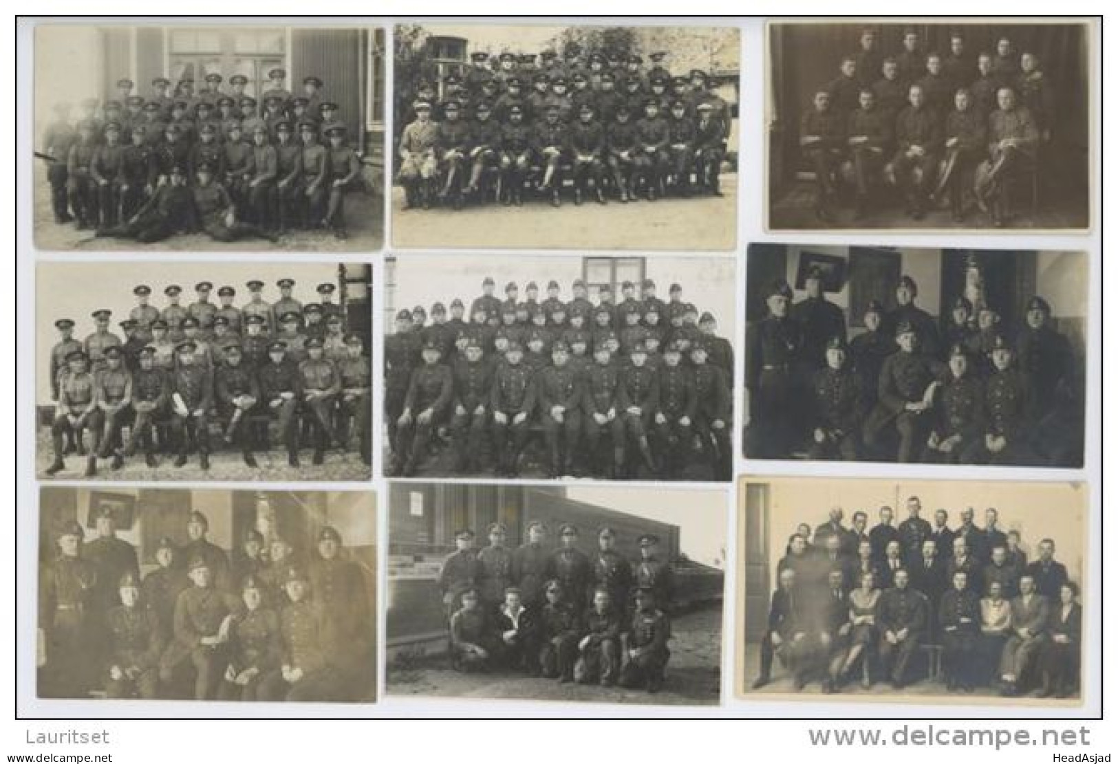 Estland Estonia 1920ies Estonian Militar Group Photographs 9 Pcs - War, Military