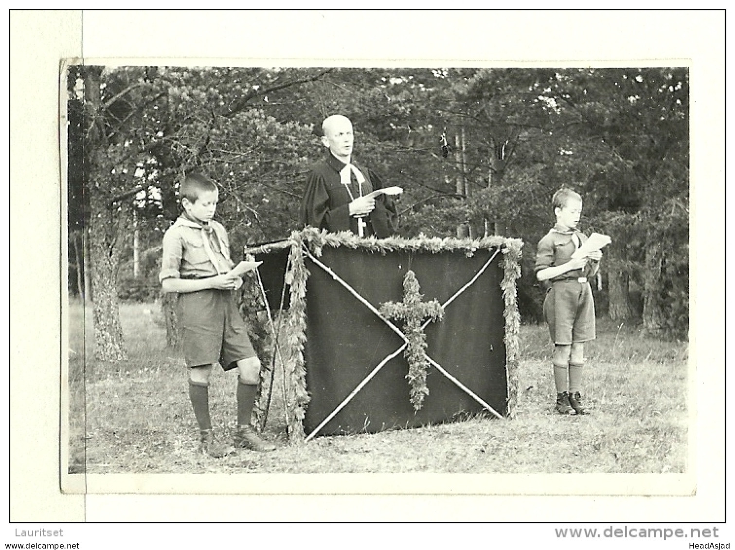 Estland Estonia Estonie Ca 1925 Pfadfinder Boy Scouts Scouting GOTTESDIENST Im Wald Original Photograph - Scoutisme