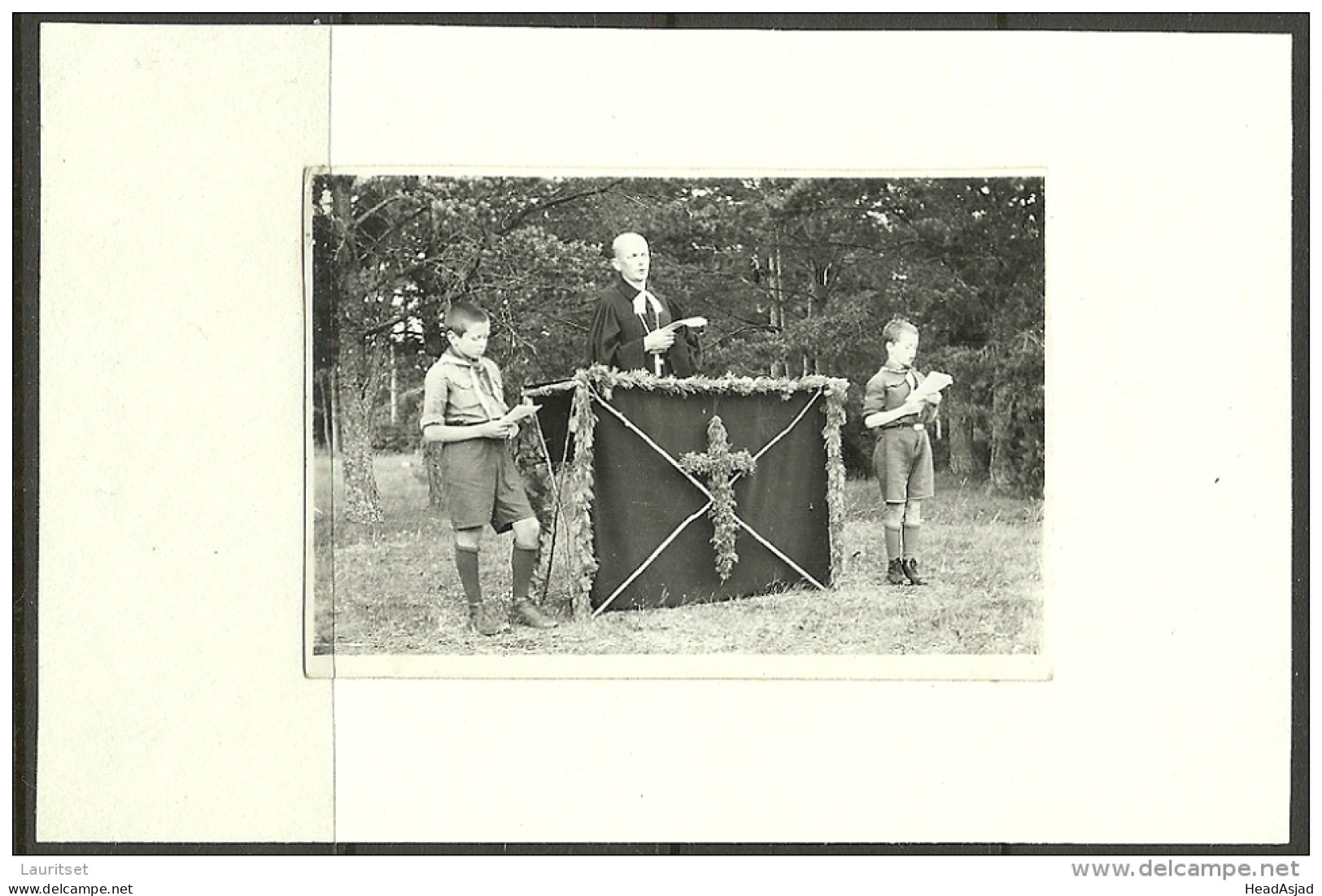 Estland Estonia Estonie Ca 1925 Pfadfinder Boy Scouts Scouting GOTTESDIENST Im Wald Original Photograph - Scoutisme