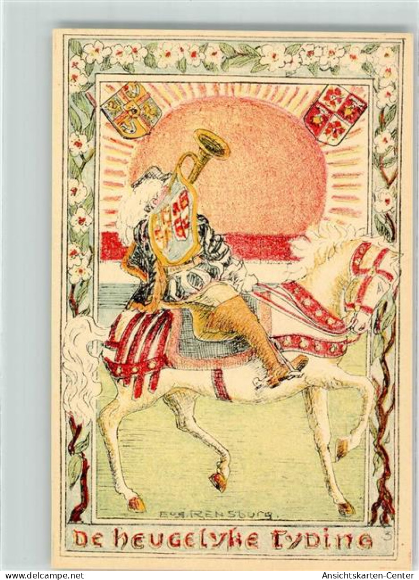10670709 - Sign.Rensburg Eug. Trompeter Pferd Wappen De Heugelyke Typine - Sonstige & Ohne Zuordnung