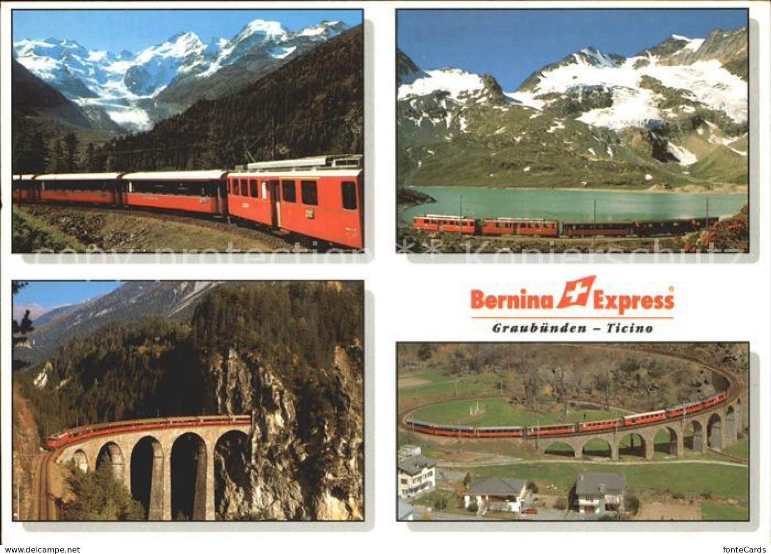 12360657 Berninabahn Bernina-Express Montebello-Kehre Lago Bianco Landwasserviad - Andere & Zonder Classificatie