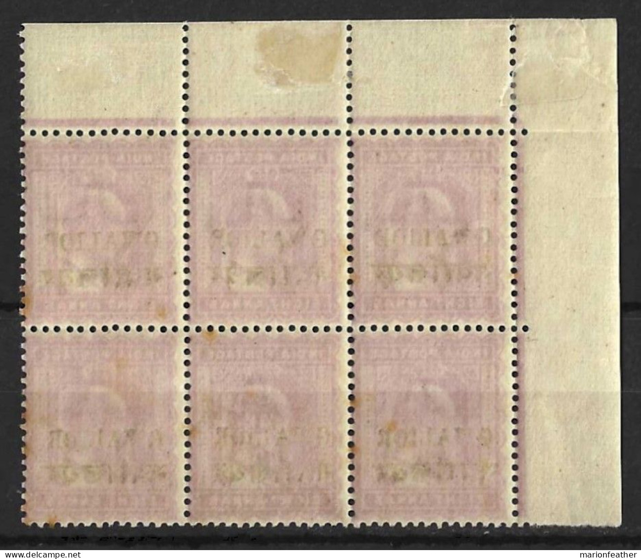 INDIA..."  GWALIOR.."..KING EDWARD VII..(1901-10..)...8a X BLOCK OF 6...SG57A....MOUNTED IN MARGIN....FEW TONES ON GUM.. - Gwalior