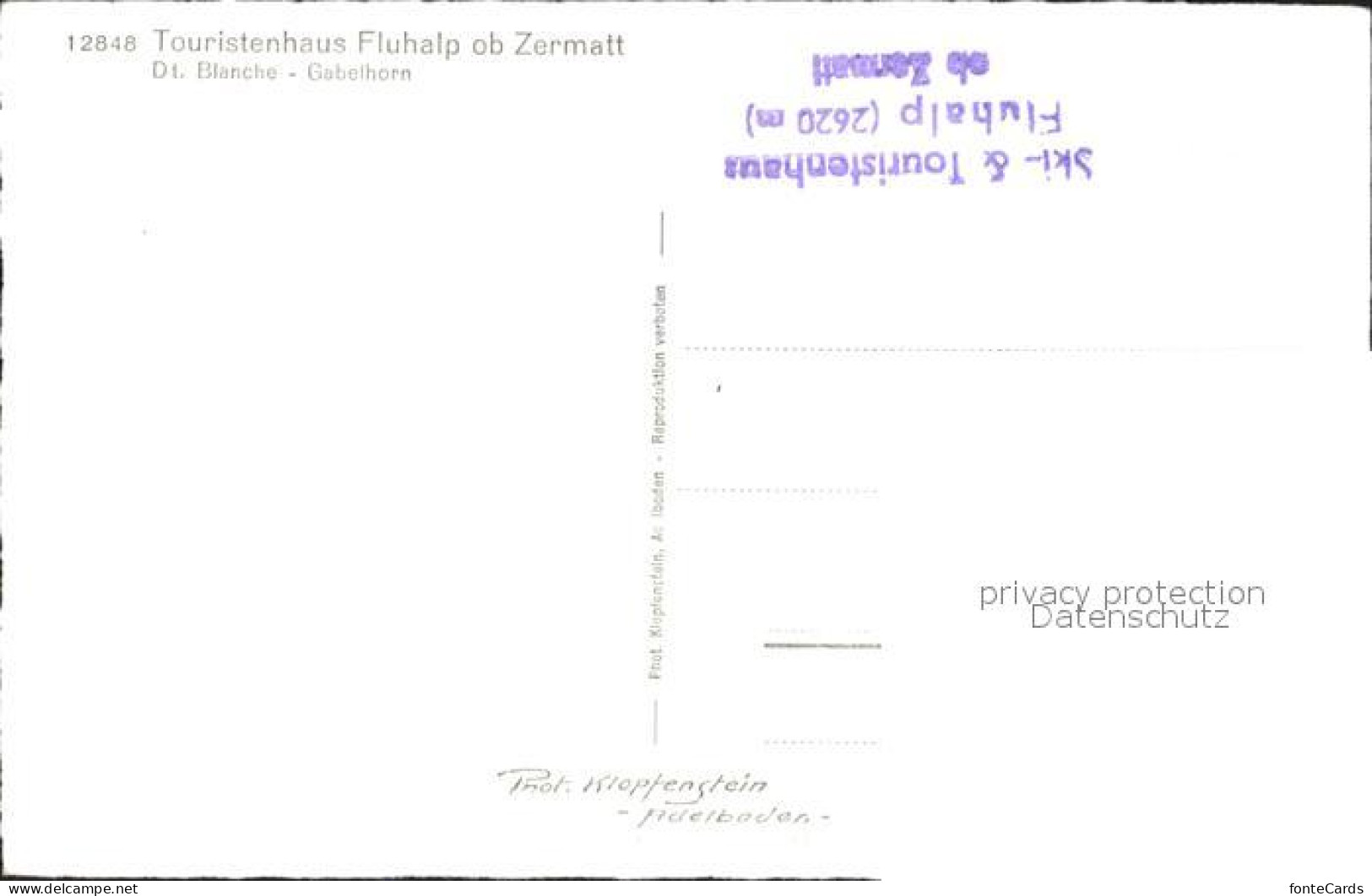 12346147 Zermatt VS Touristenhaus Fluhalp Dt Blanche Gabelhorn Zermatt VS - Sonstige & Ohne Zuordnung