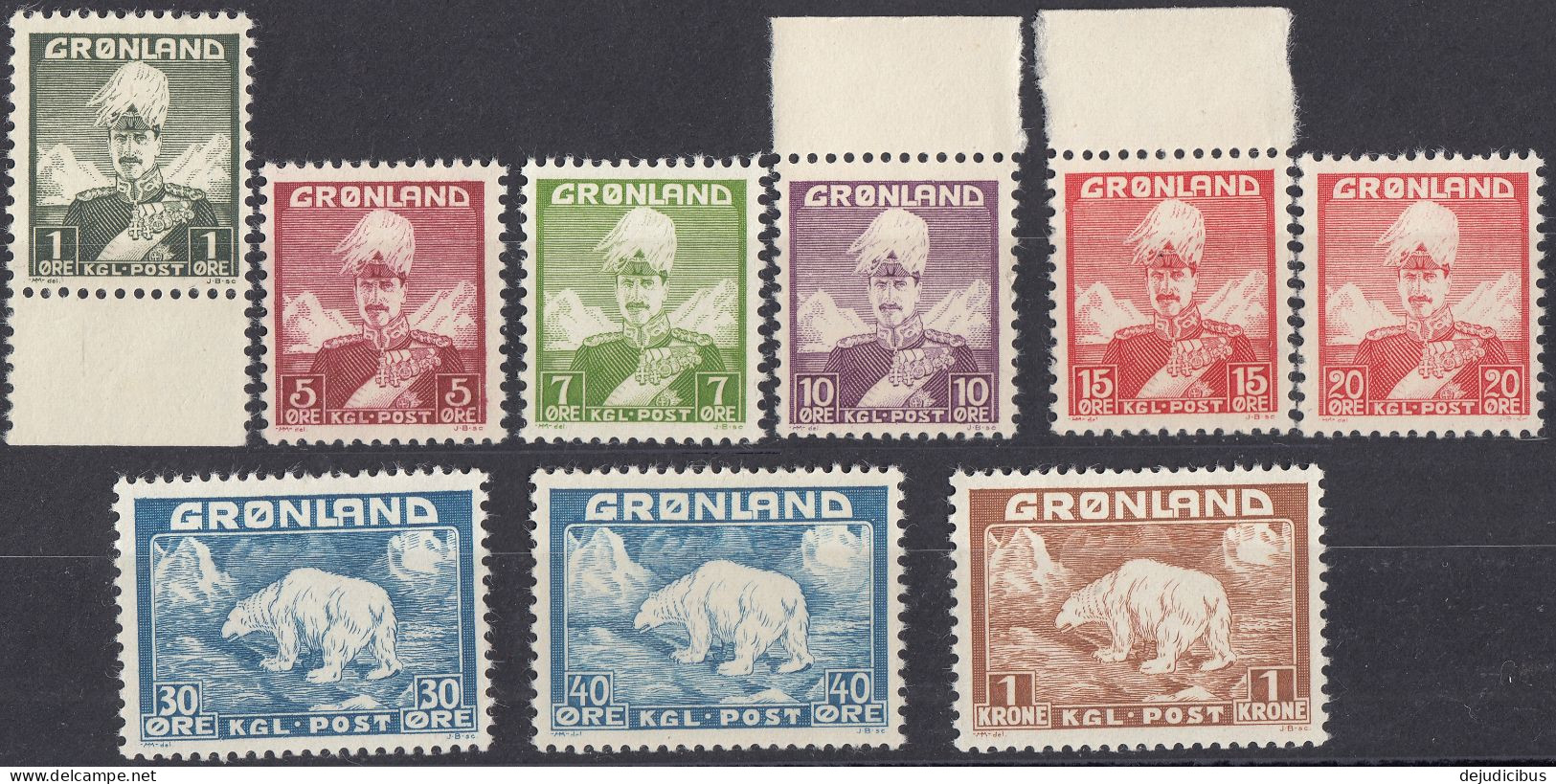 GROENLANDIA - 1938/1946 - Serie Completa Formata Da 9 Valori Nuovi MNH: Yvert 1/9. - Ongebruikt