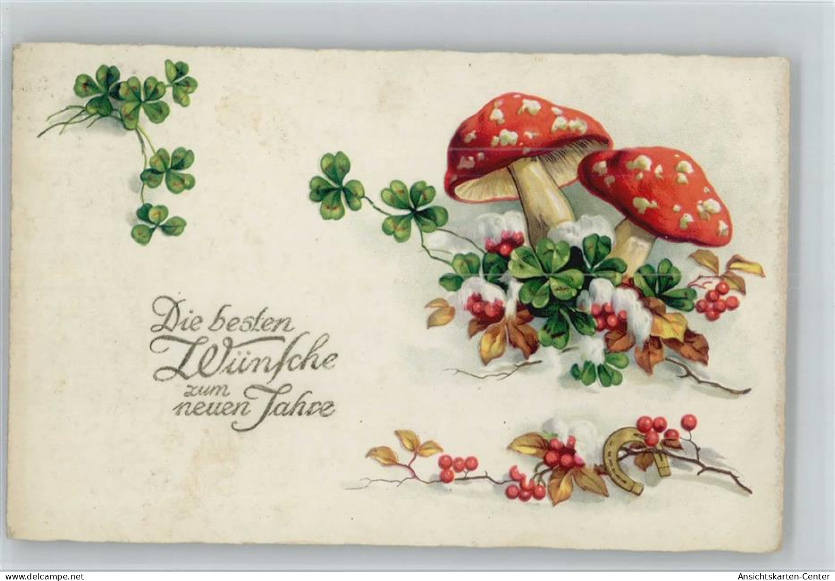 12036109 - Pilze Neujahr, Gluecksklee Und Fliegenpilze, - Sonstige & Ohne Zuordnung