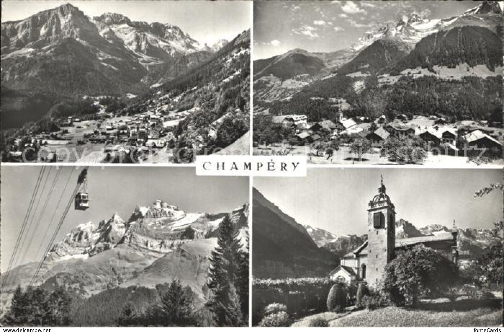 12339937 Champery Seilbahn Kirche Champery - Sonstige & Ohne Zuordnung