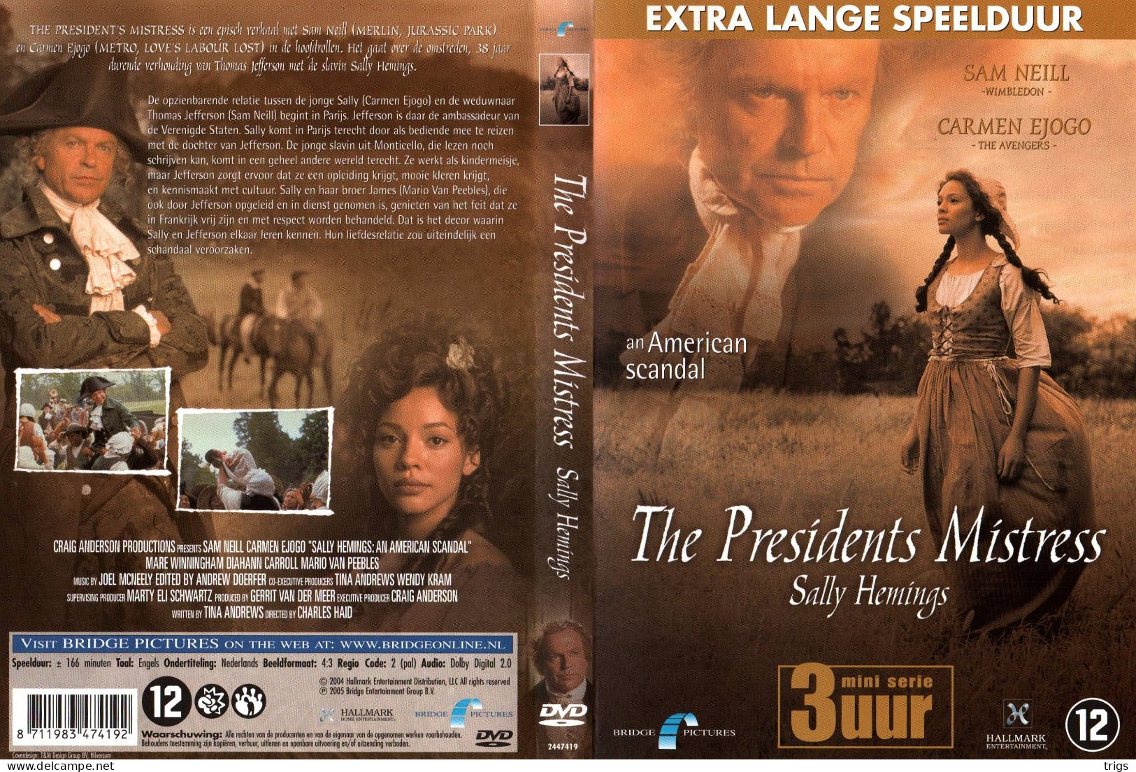 DVD - The President's Mistress: Sally Hemings - Dramma