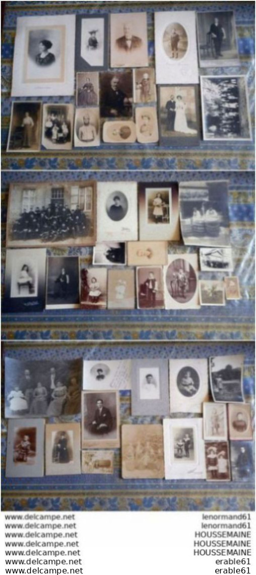 LOT DE 45 PHOTOS FORMAT ET PERIODE DIVERS MARIAGE ENFANTS FAMILLE Etc.. - Oud (voor 1900)