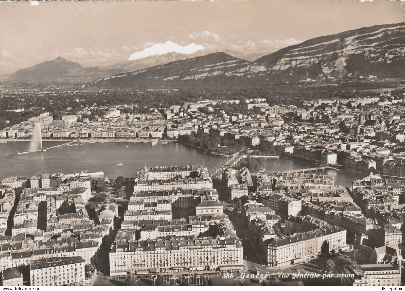 AD413 Geneve - Vue Aerienne Aerial View Vista Aerea / Viaggiata 1955 - Genève