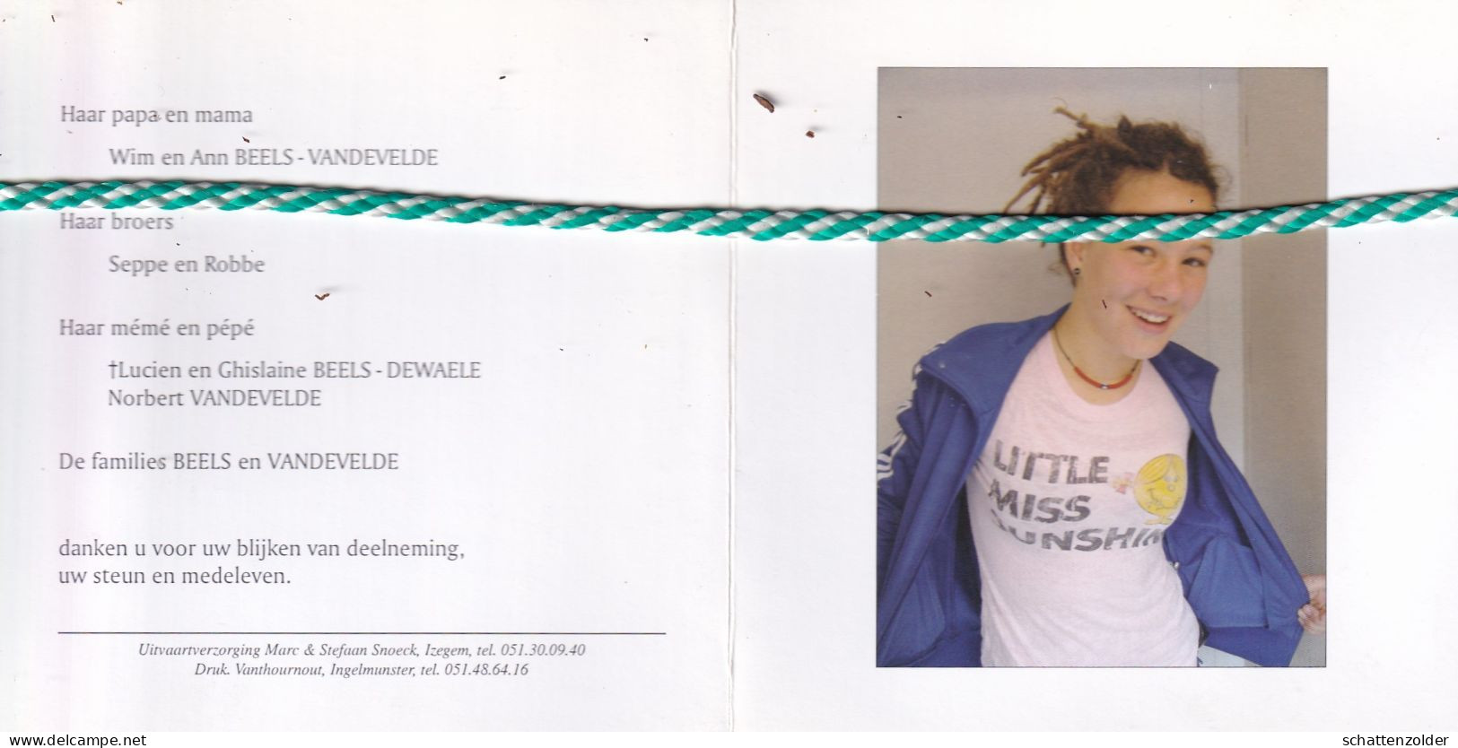 Sofie Beels-Vandevelde, Kortrijk 1994, 2009. Foto - Obituary Notices