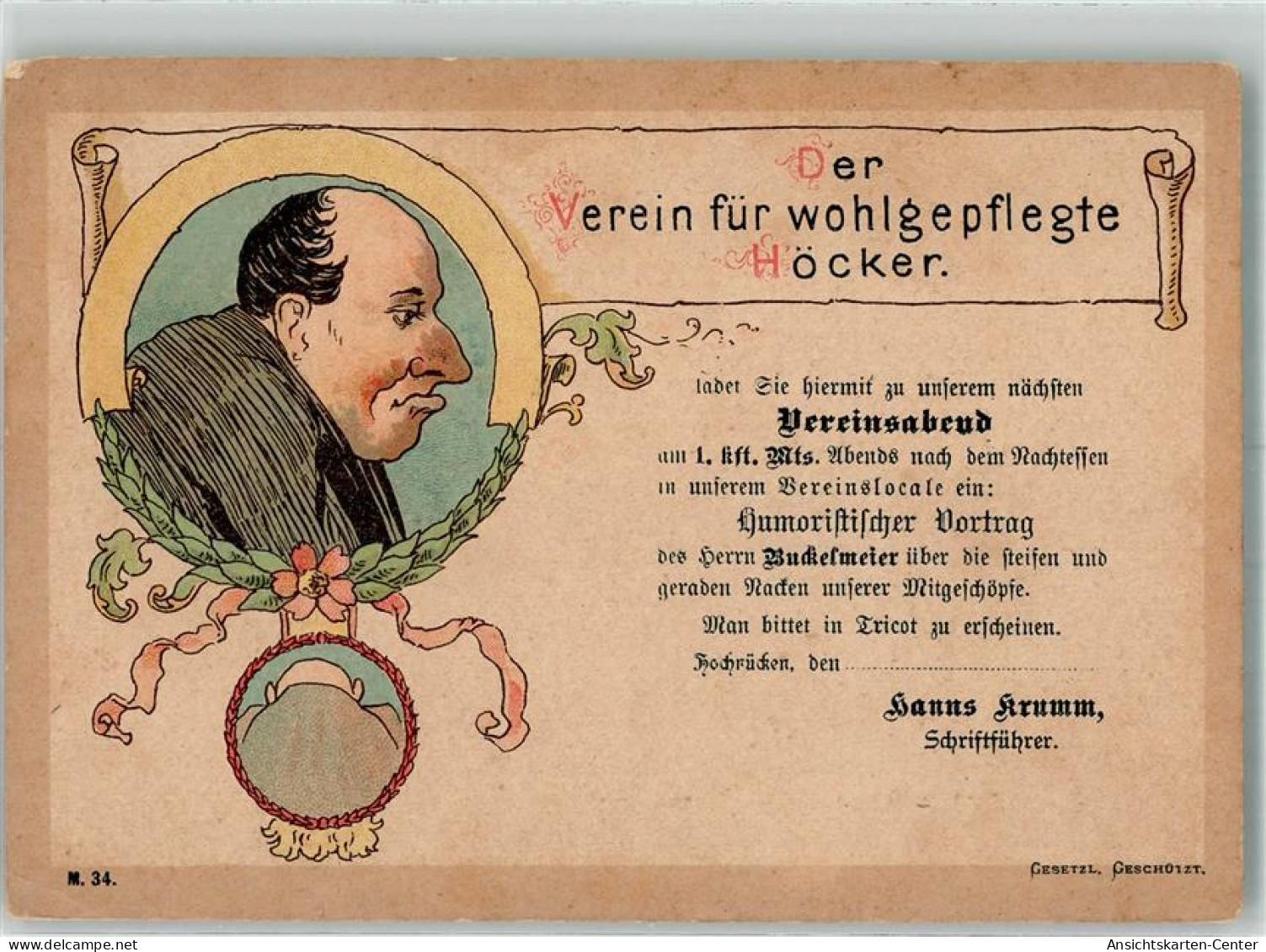 10719209 - Der Verein Fuer Wohlgepflegte Nasenhoecker  Humor  Buckelmeier Schriftfuehrer - Postal Services