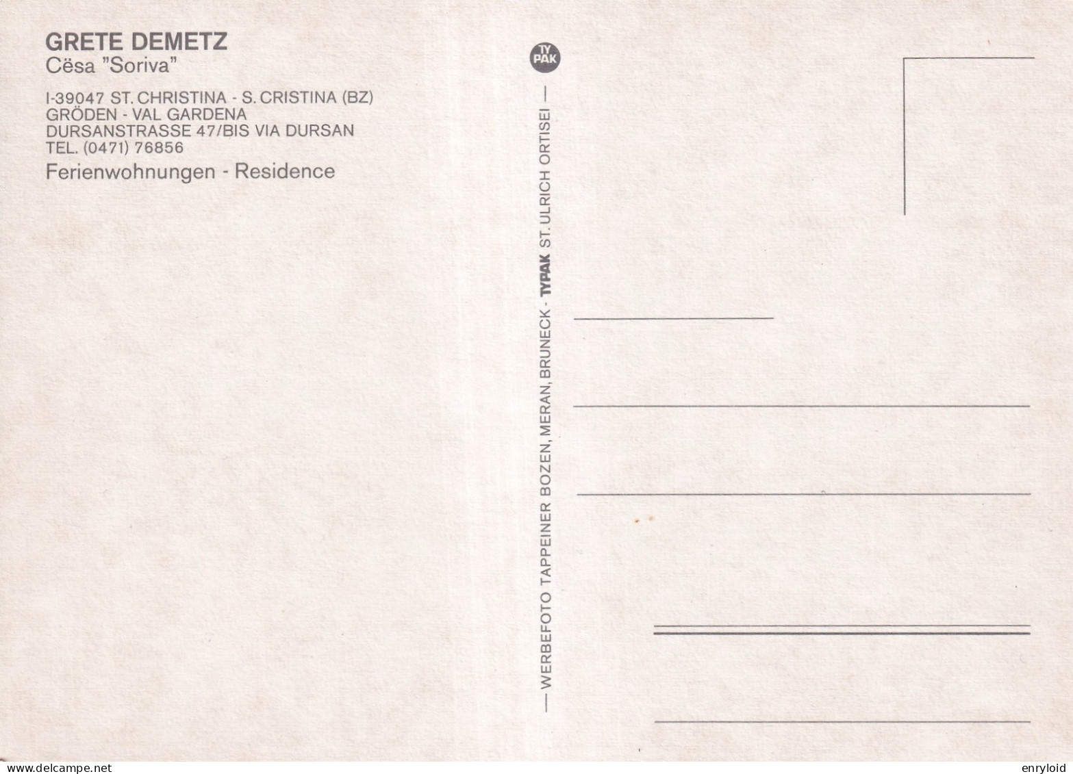 Grete Demetz S.Cristina - Sonstige & Ohne Zuordnung